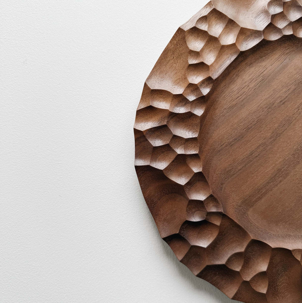 Biome presentation plate in walnut