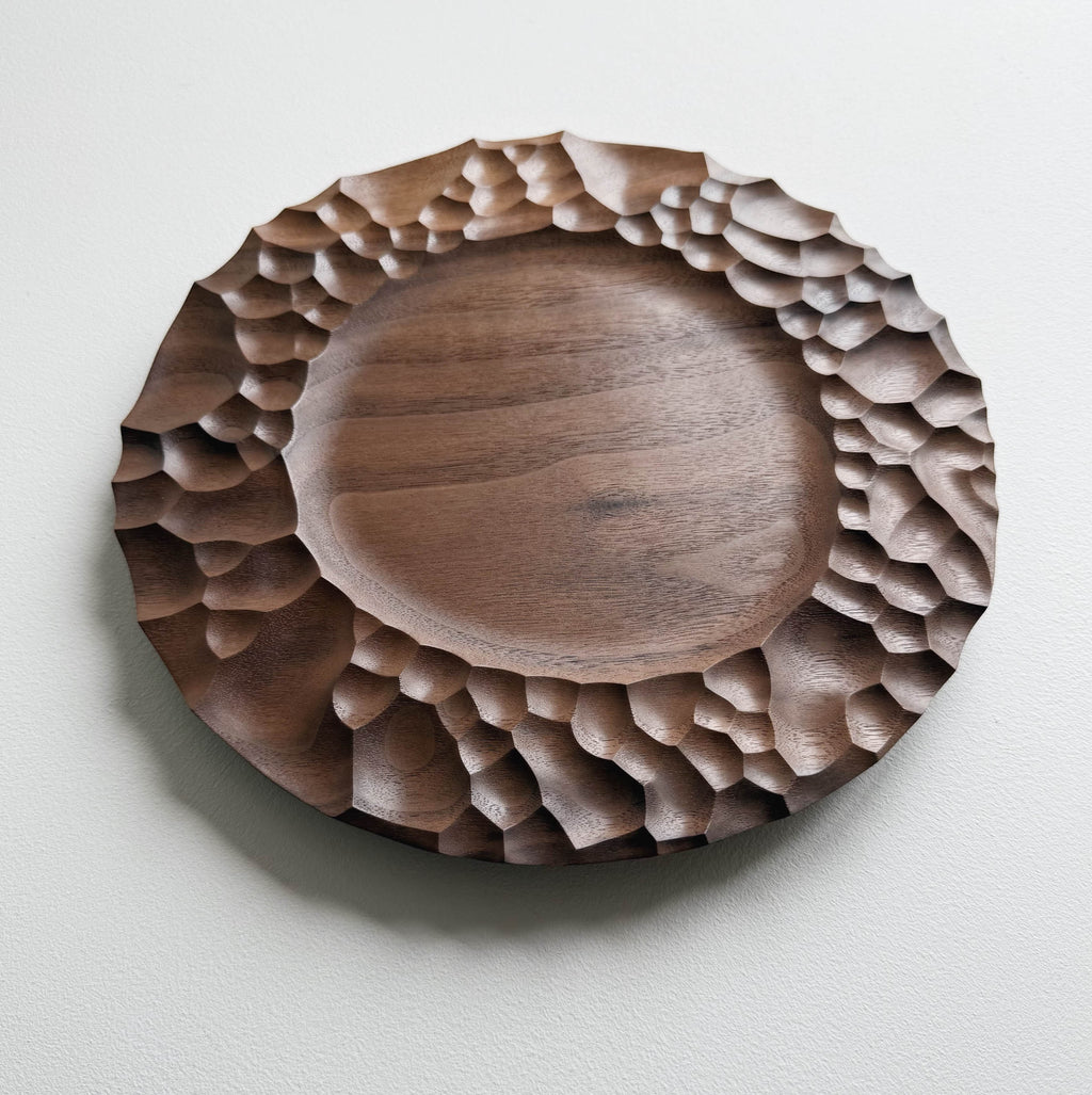Biome presentation plate in walnut