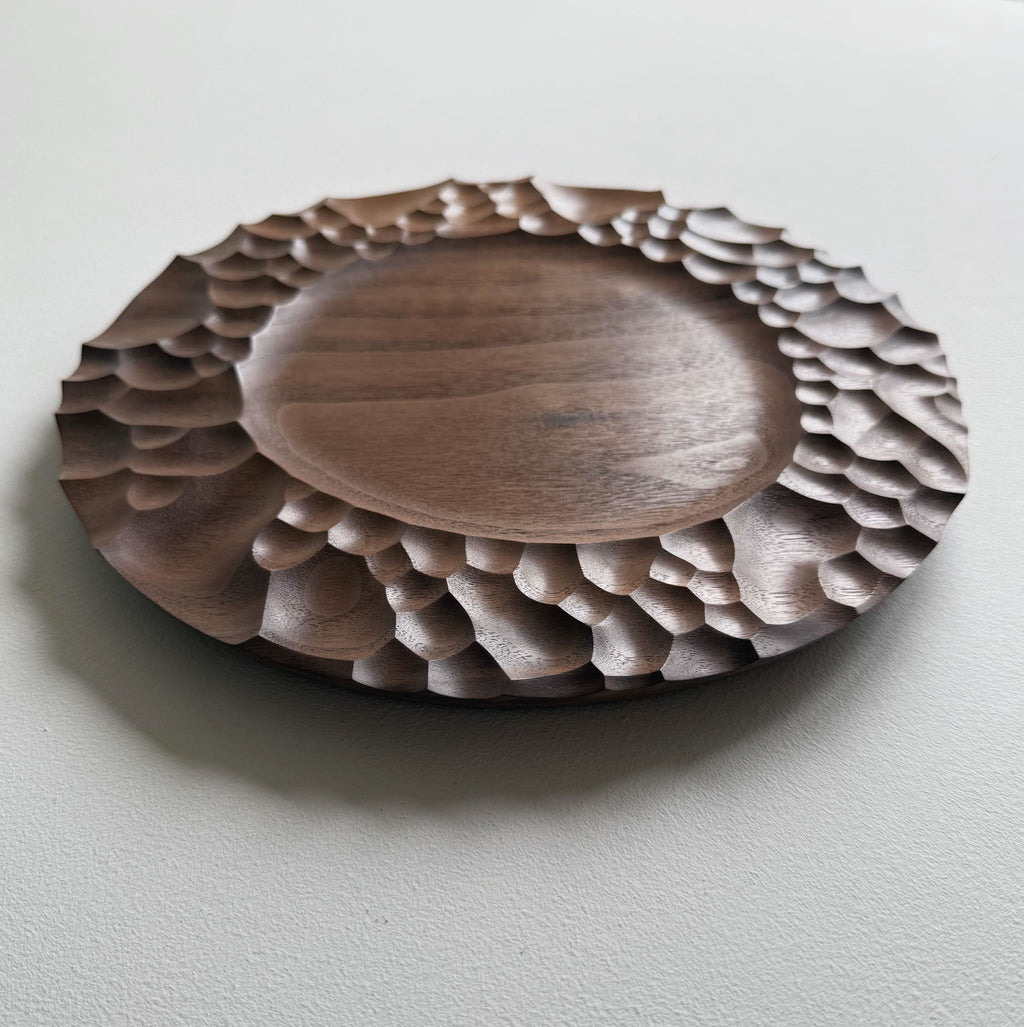 Biome presentation plate in walnut