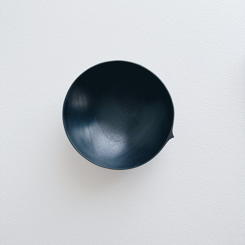 Bowl in ebonised walnut