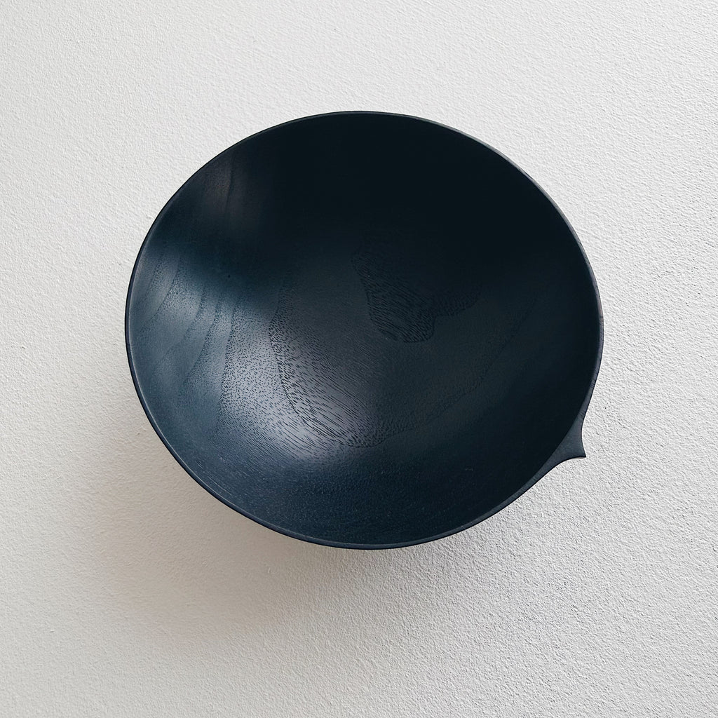 Bowl in ebonised walnut