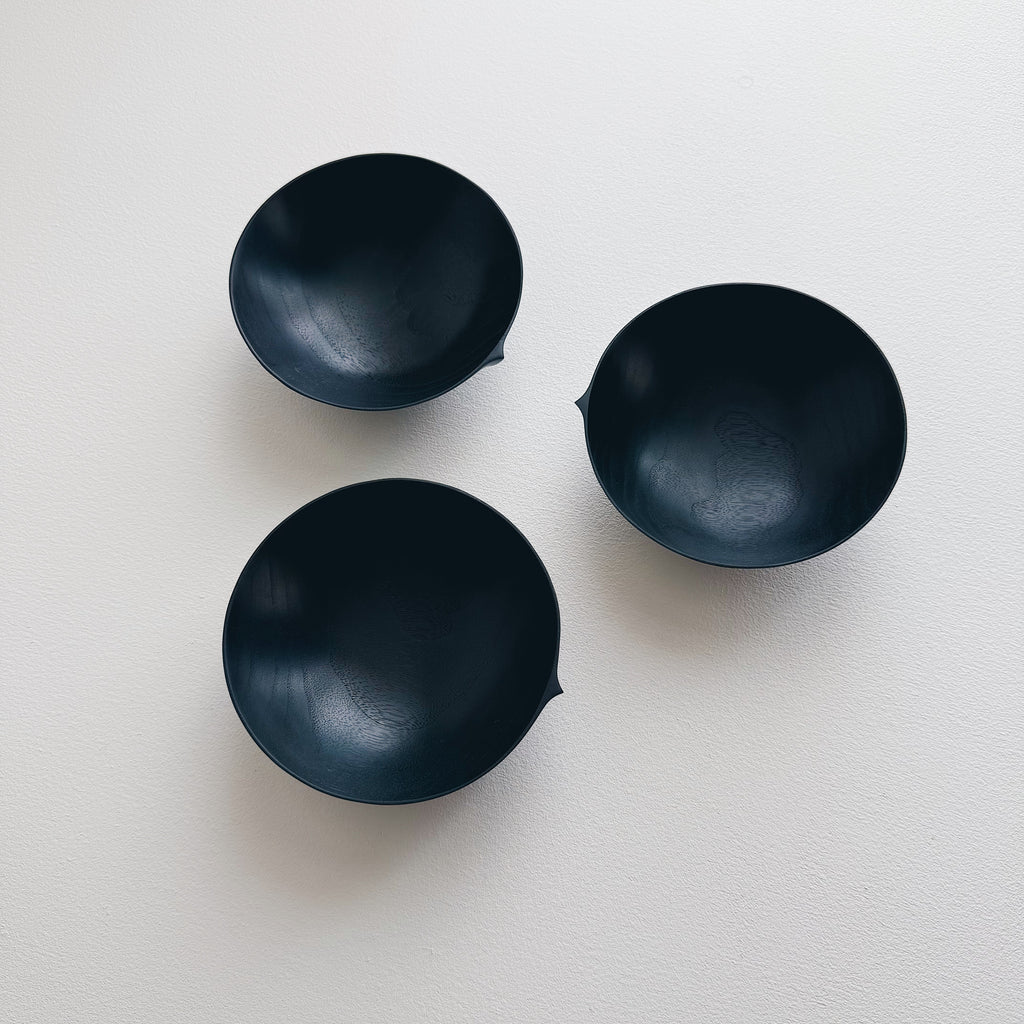 Bowl in ebonised walnut
