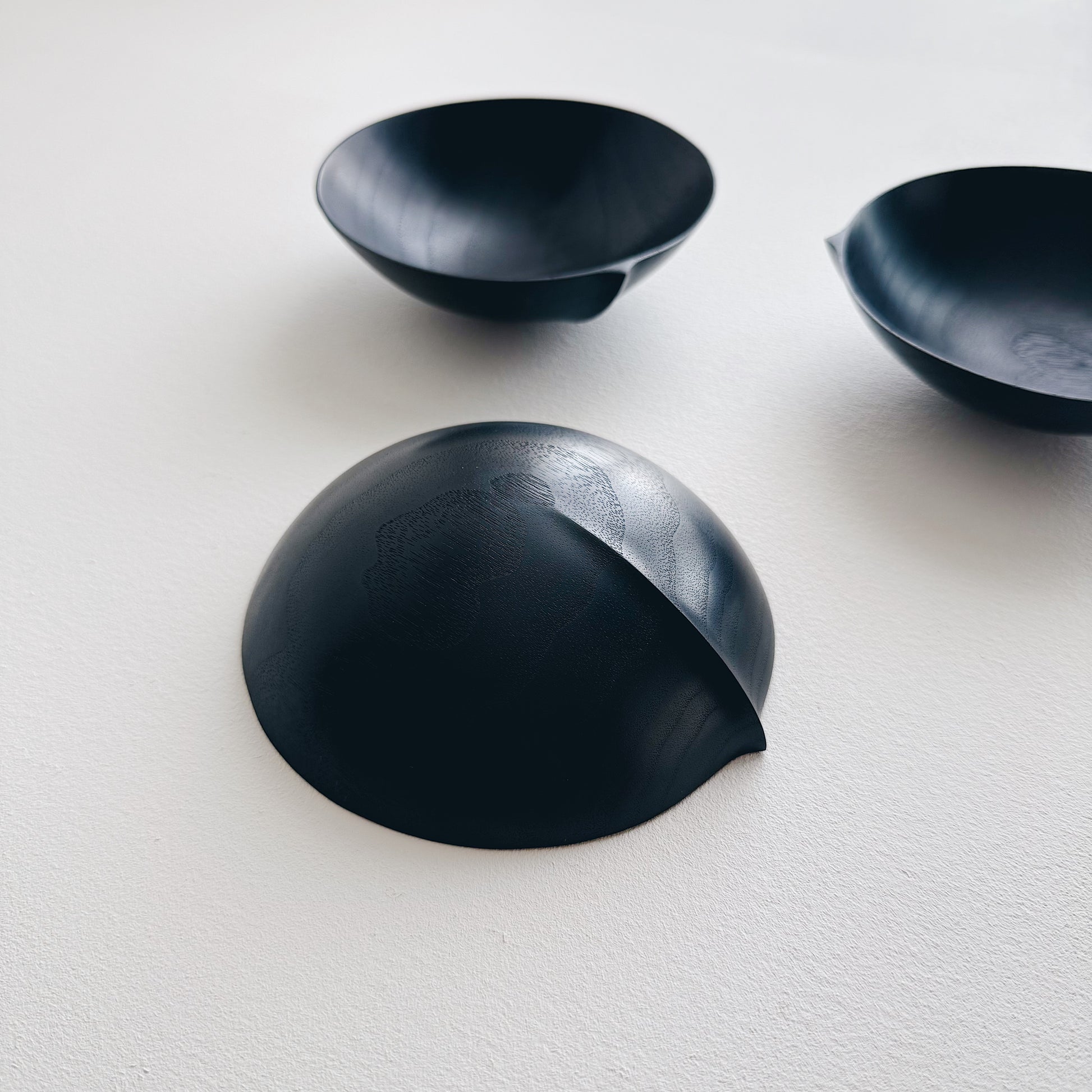 Bowl in ebonised walnut