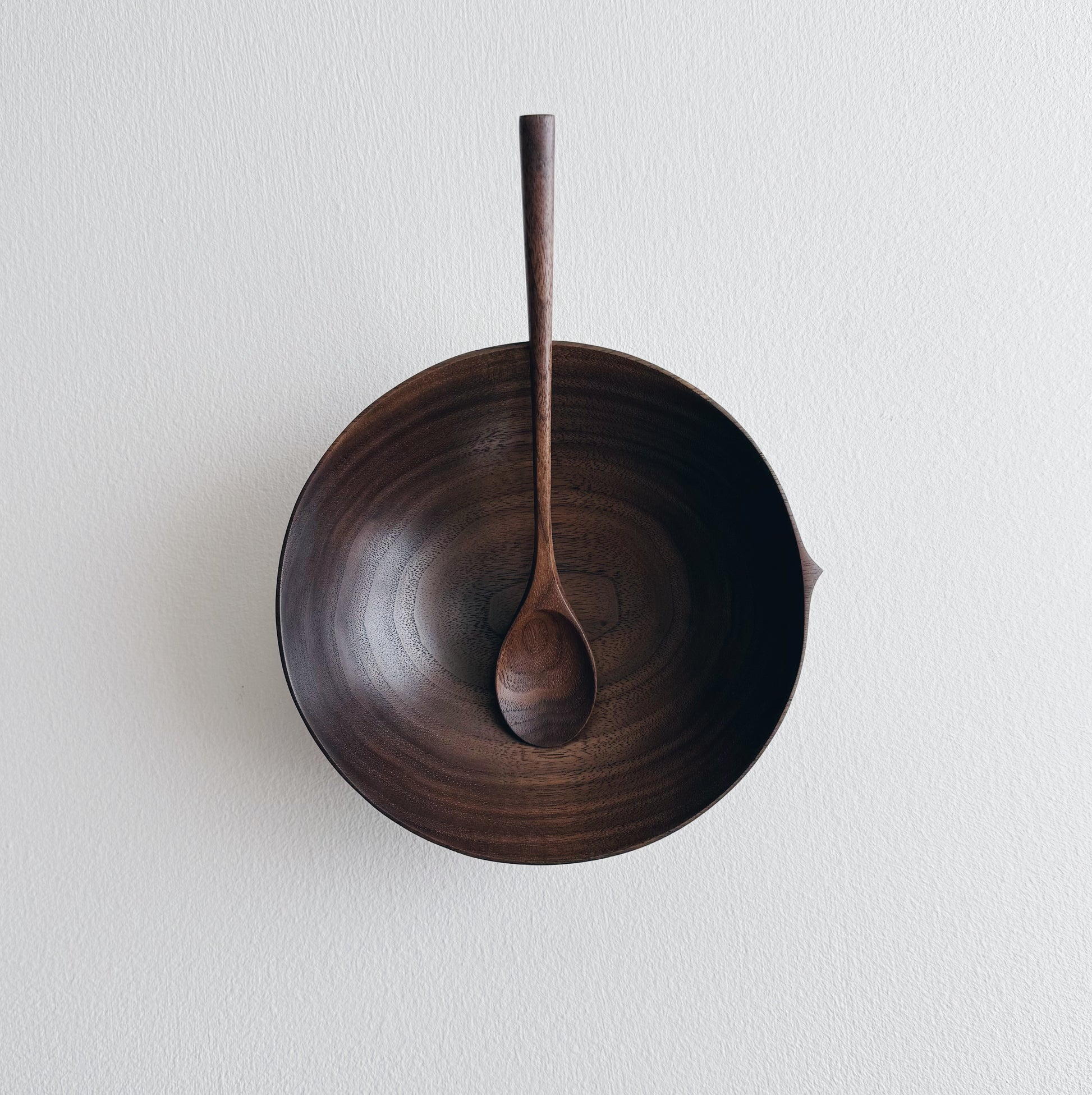 Bowl & spoon set in walnut