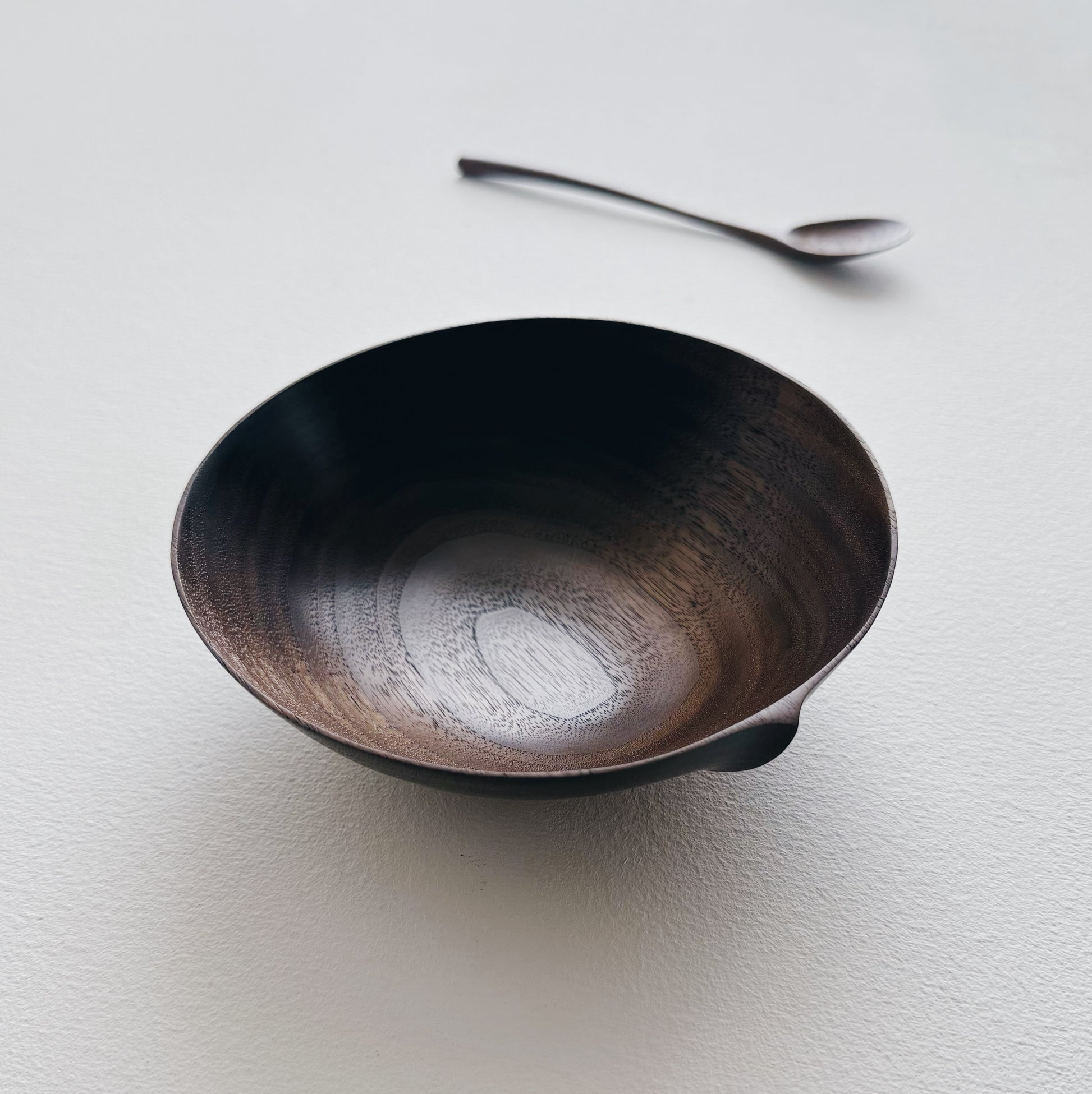 Bowl & spoon set in walnut