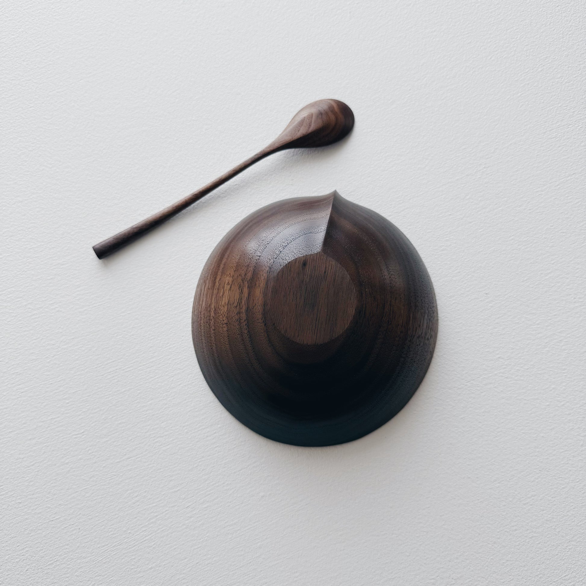 Bowl & spoon set in walnut