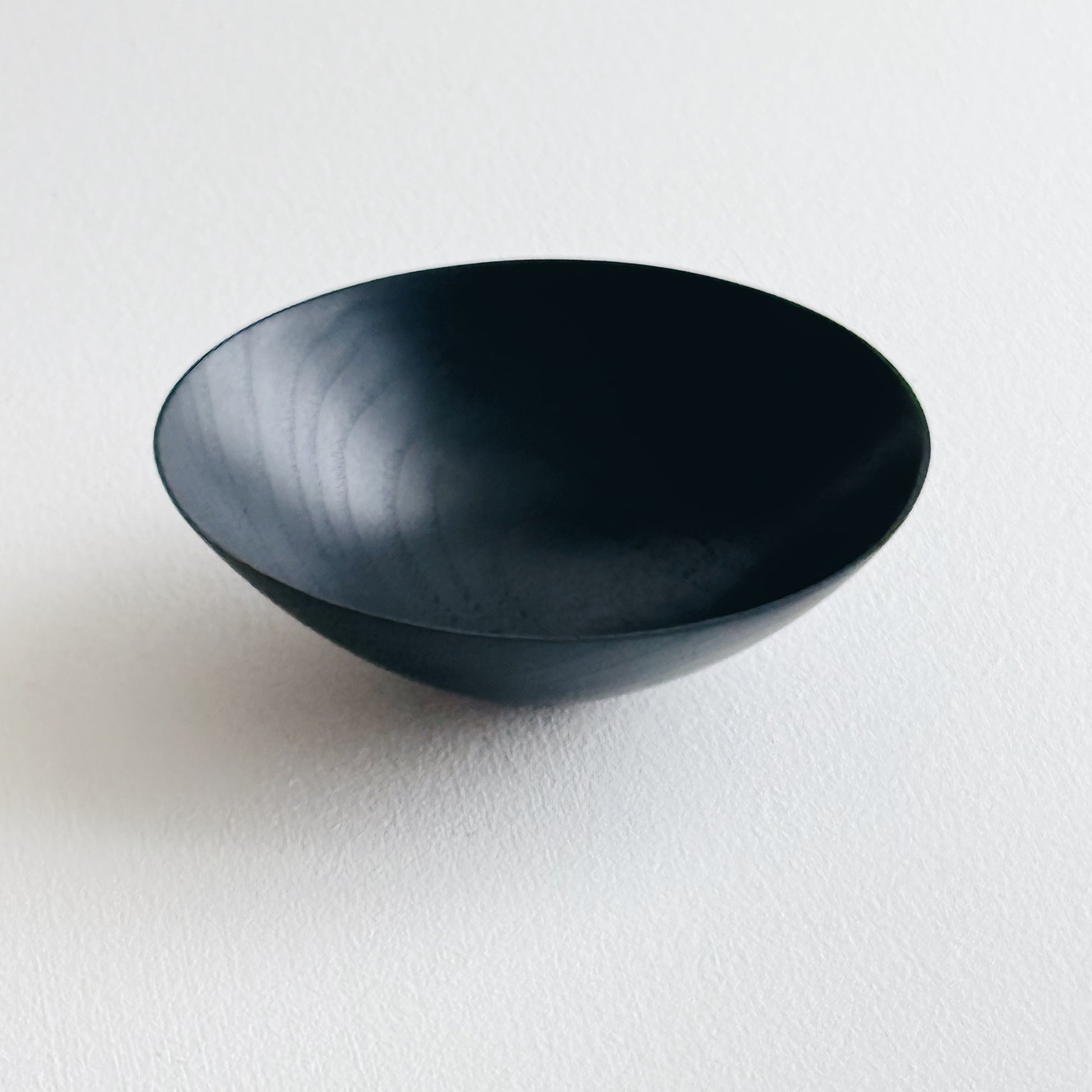 Conical bowl in ebonised walnut