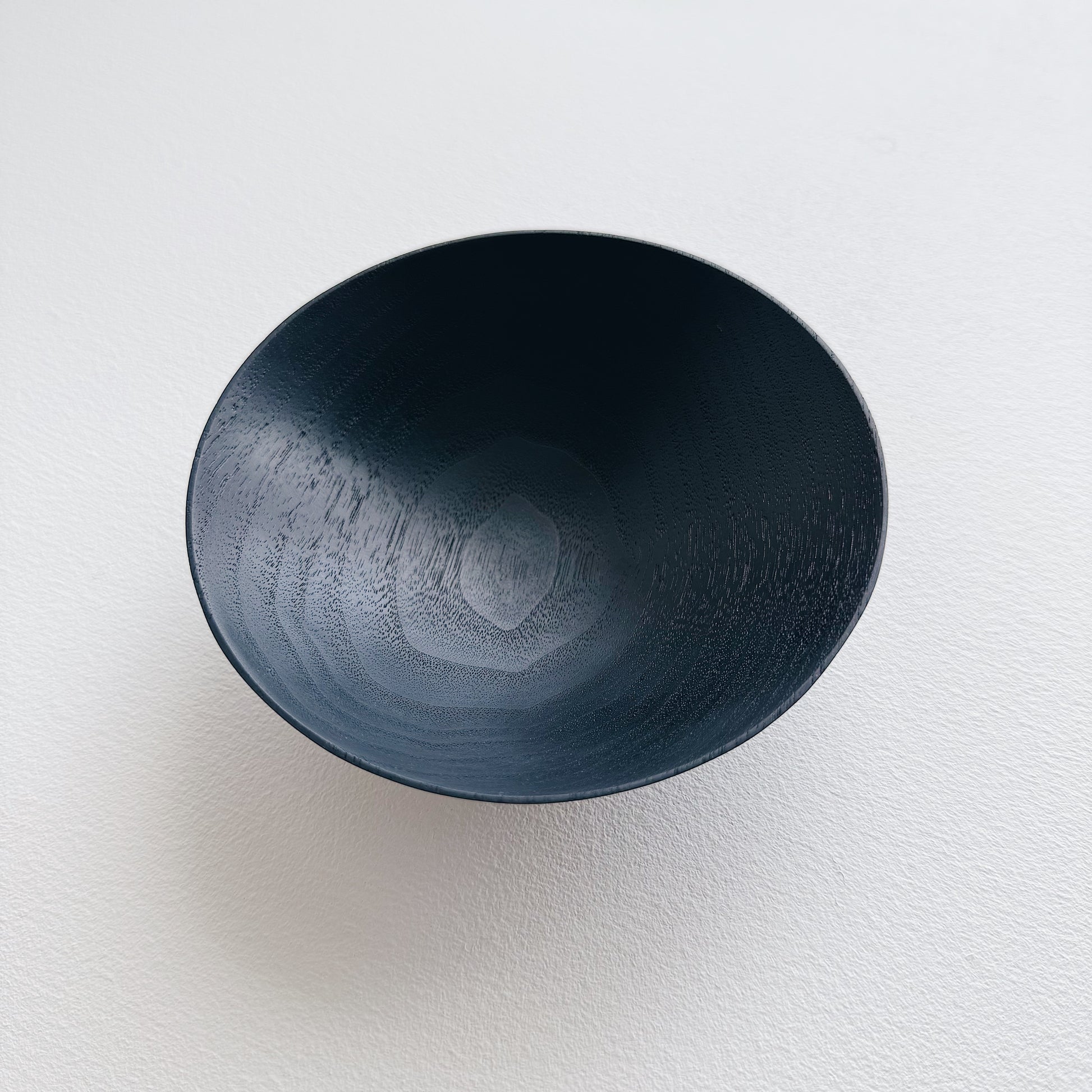 Conical bowl in ebonised walnut