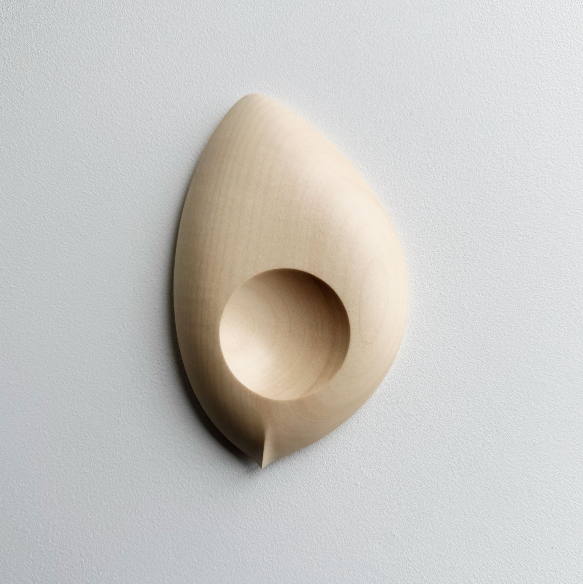 Droplet dish in sycamore on a light background