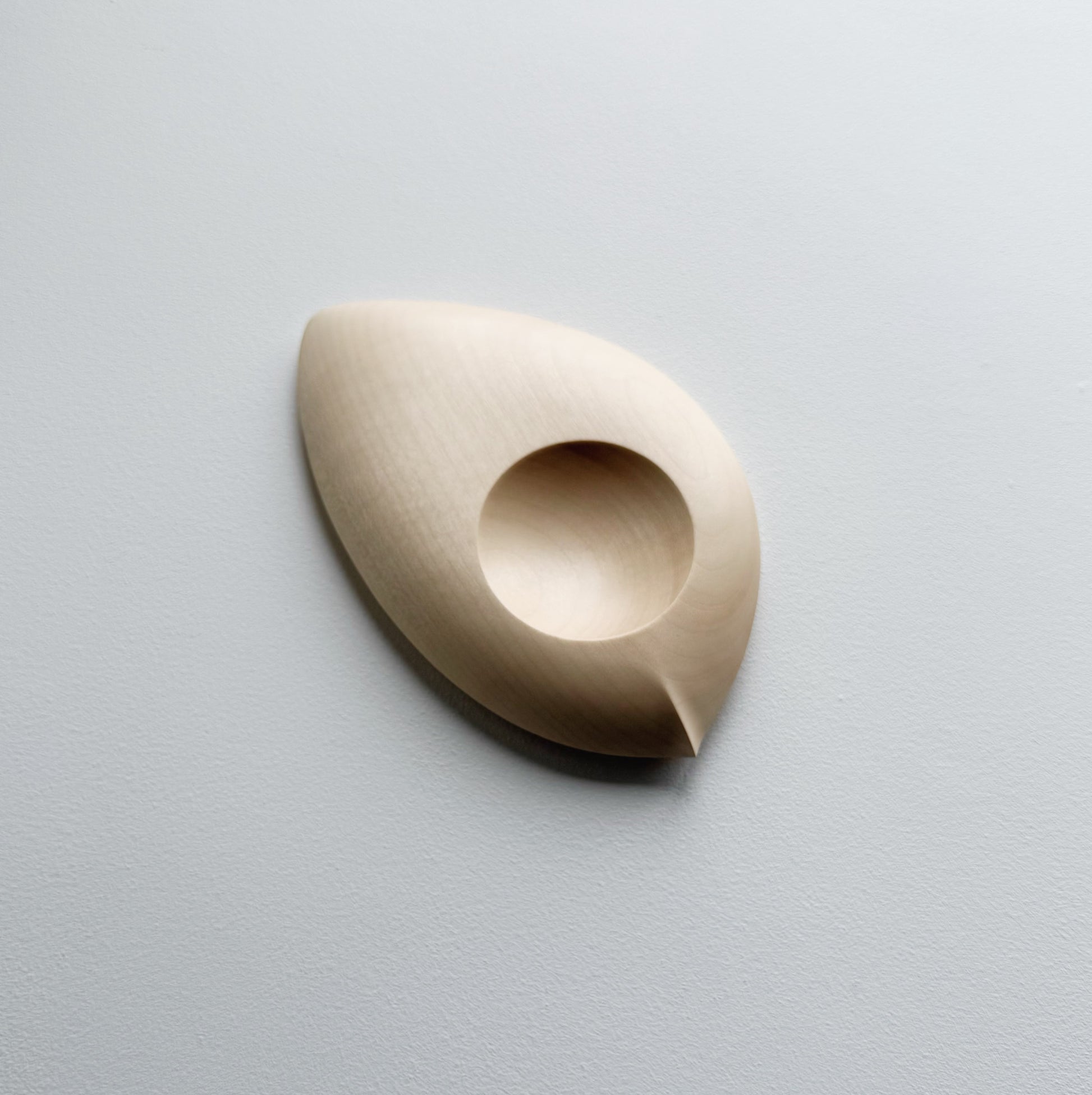 Droplet dish in sycamore on a light background