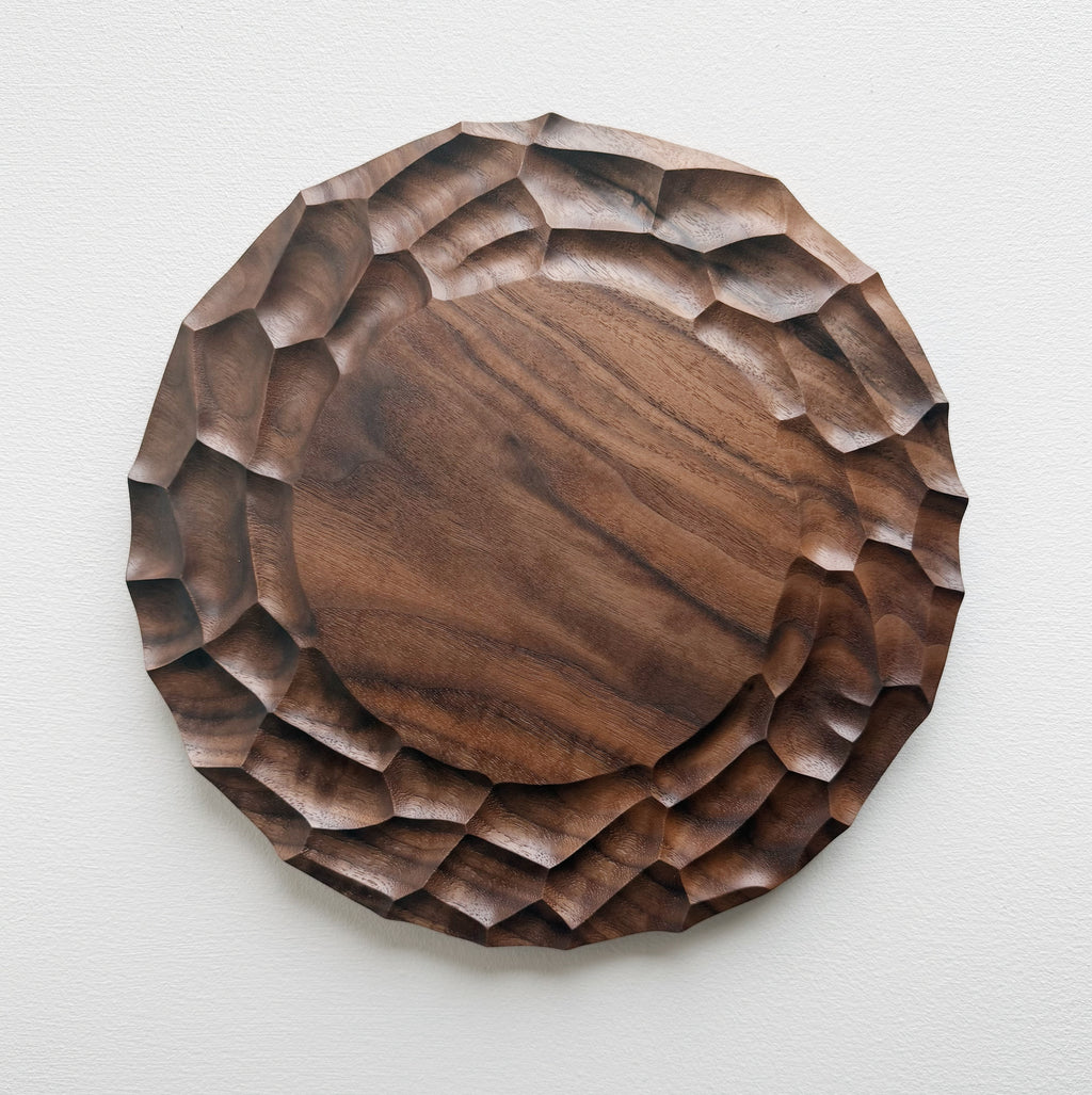 Walnut Dunes plate on a white background