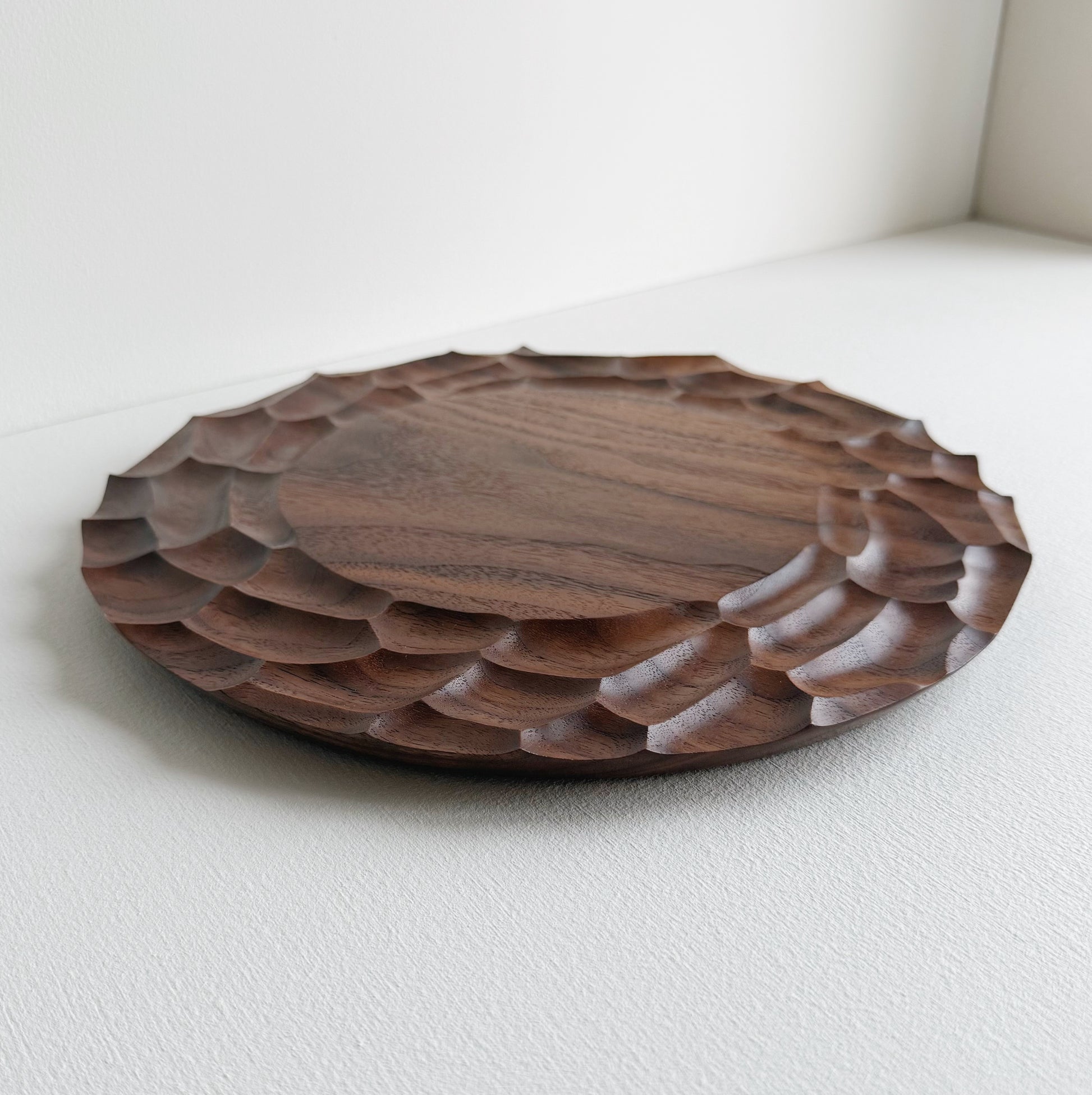 Walnut Dunes plate on a white background