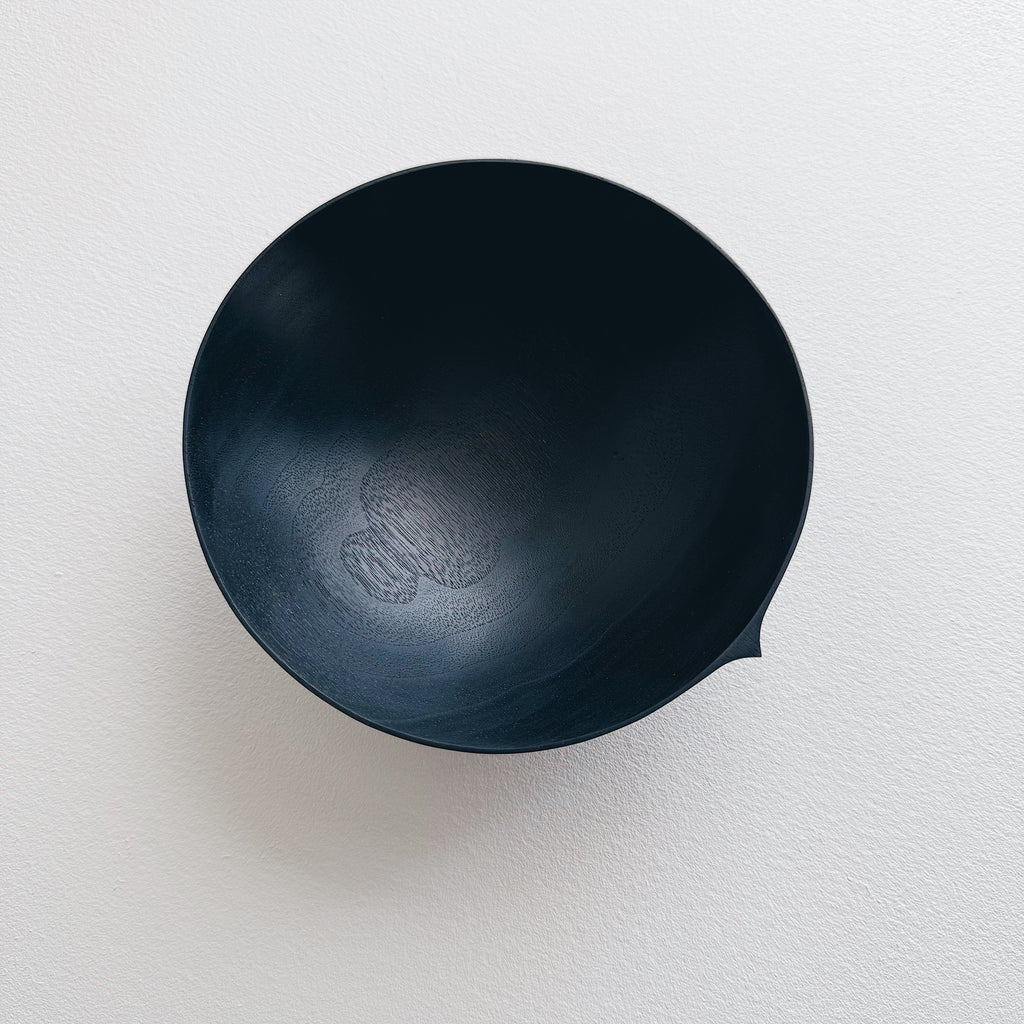 Eating bowl in ebonised walnut