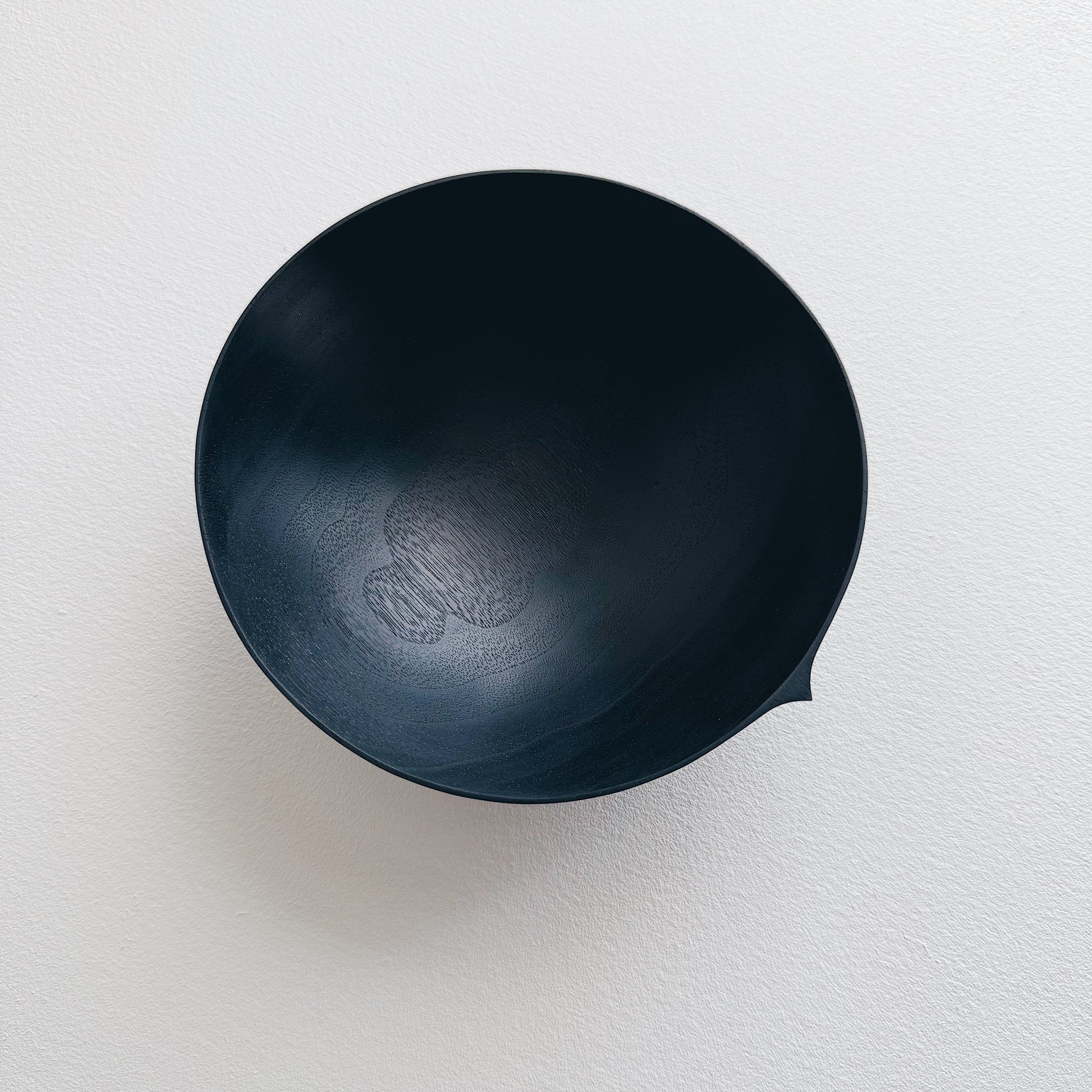 Eating bowl in ebonised walnut