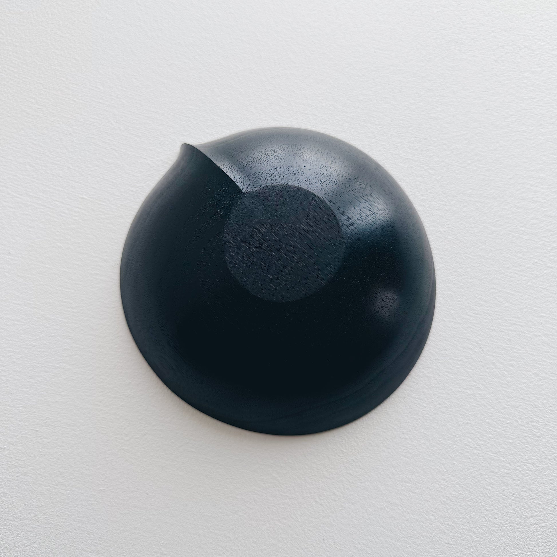 Eating bowl in ebonised walnut