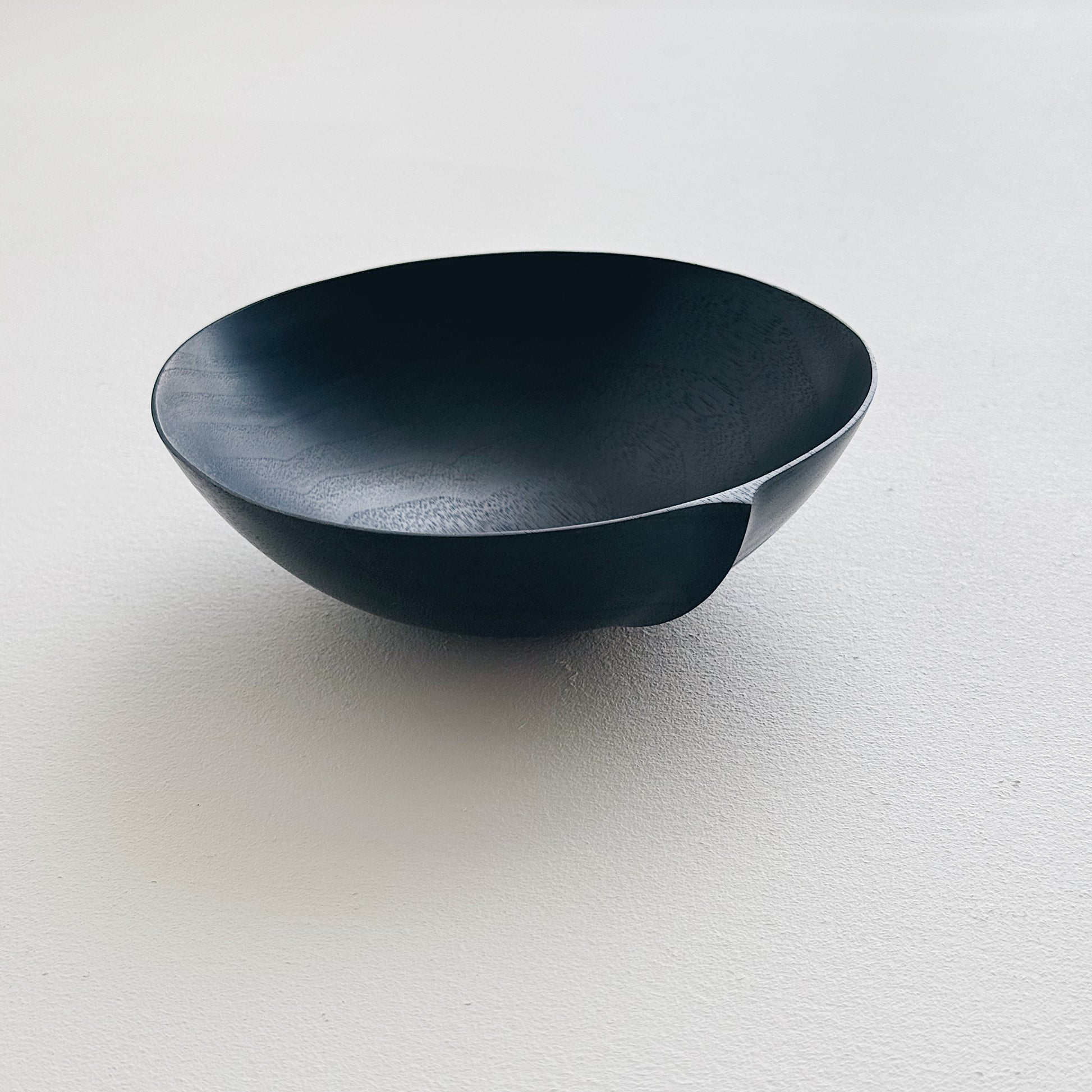 Eating bowl in ebonised walnut