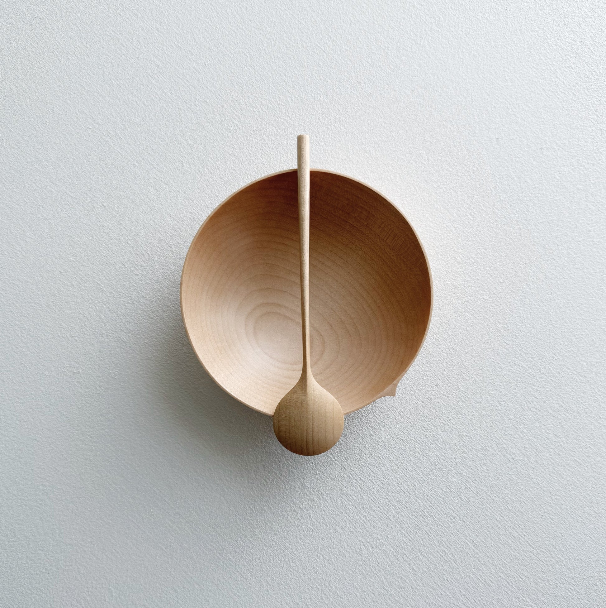 Eating bowl & spoon in dark sycamore