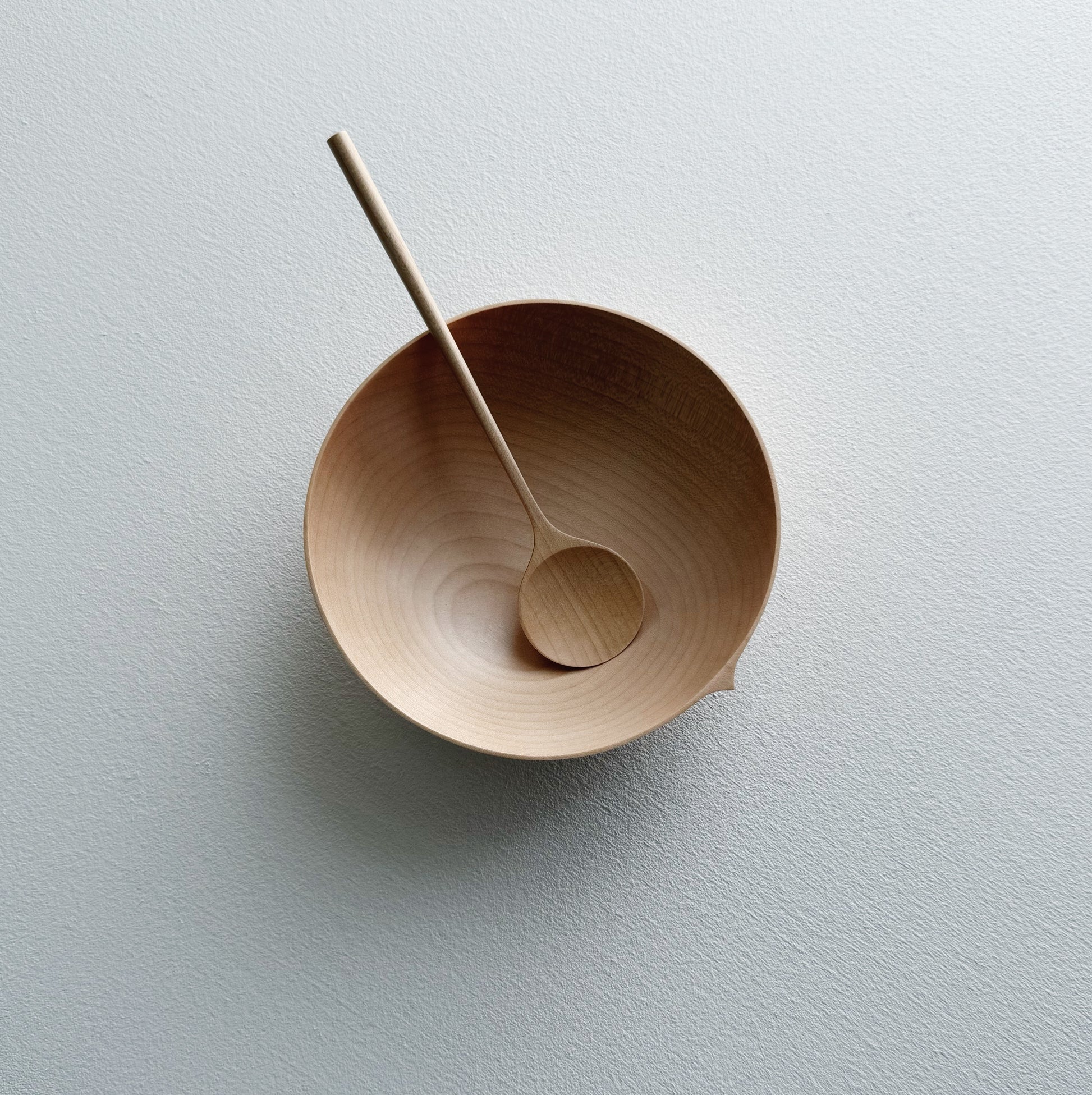 Eating bowl & spoon in dark sycamore