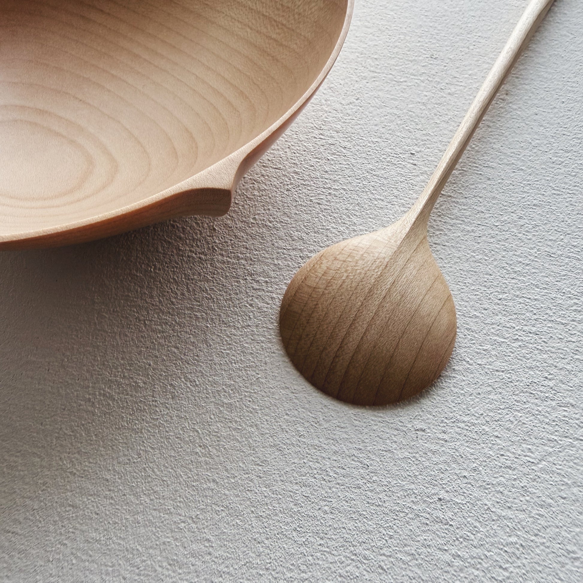 Eating bowl & spoon in dark sycamore