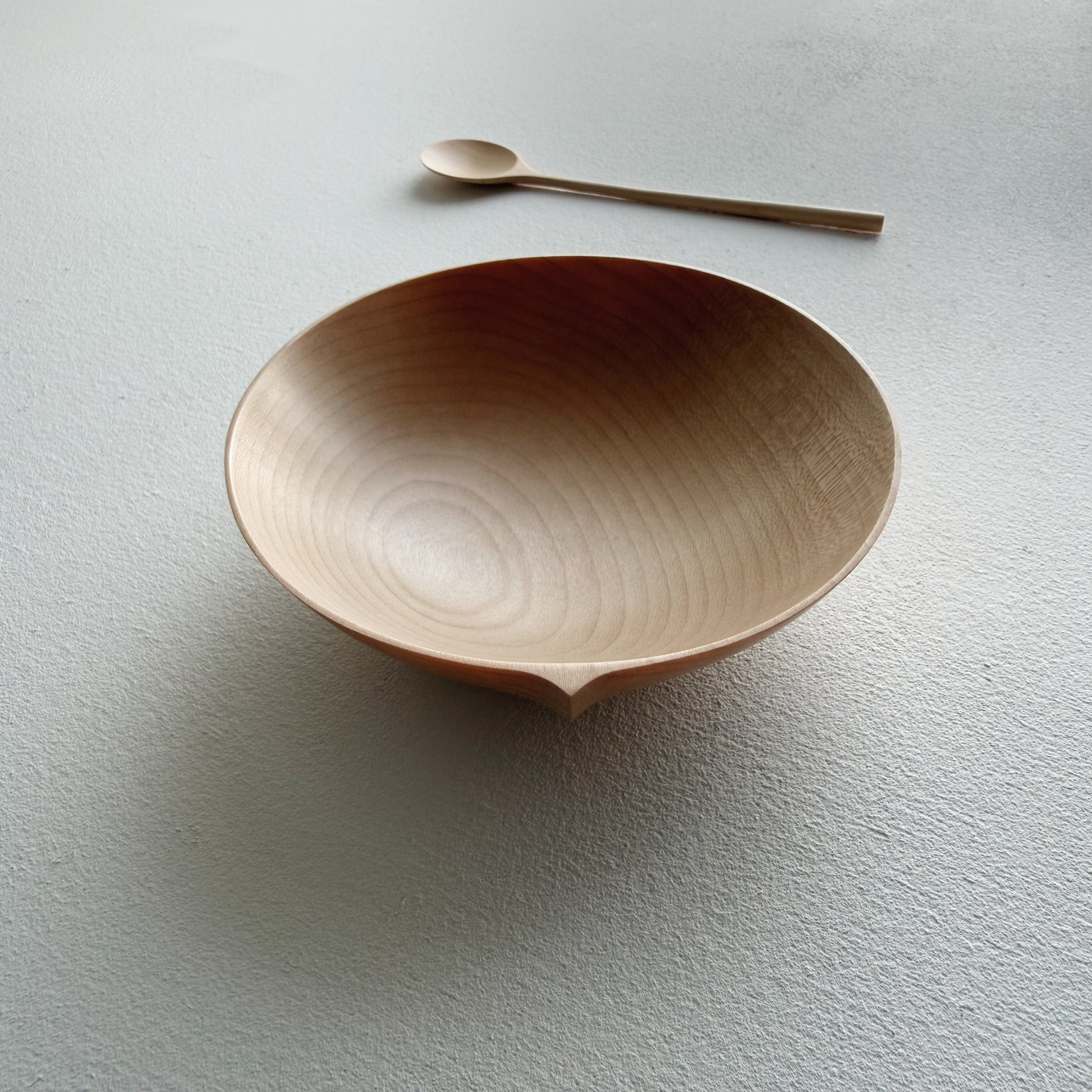 Eating bowl & spoon in dark sycamore
