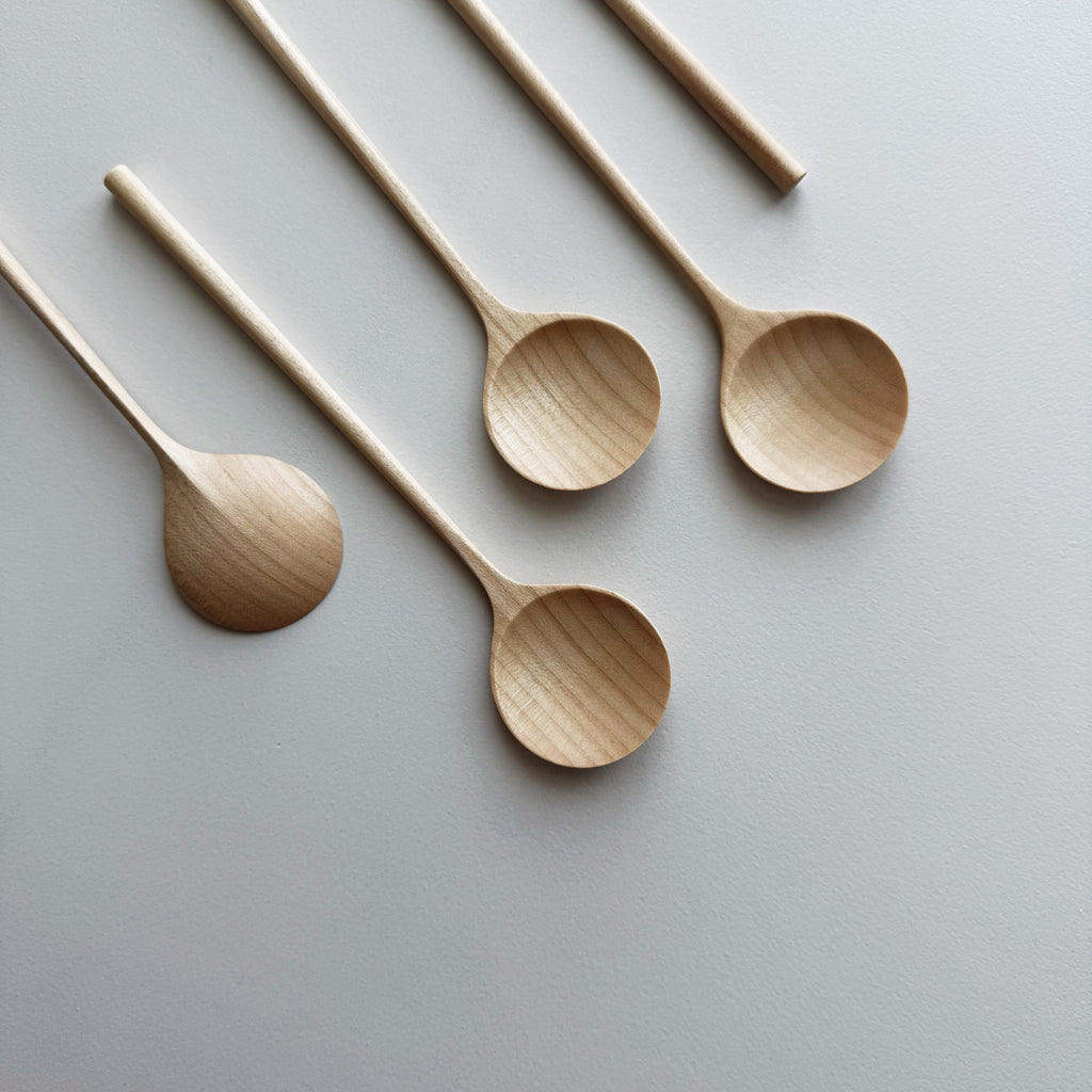 Eating spoon in dark sycamore