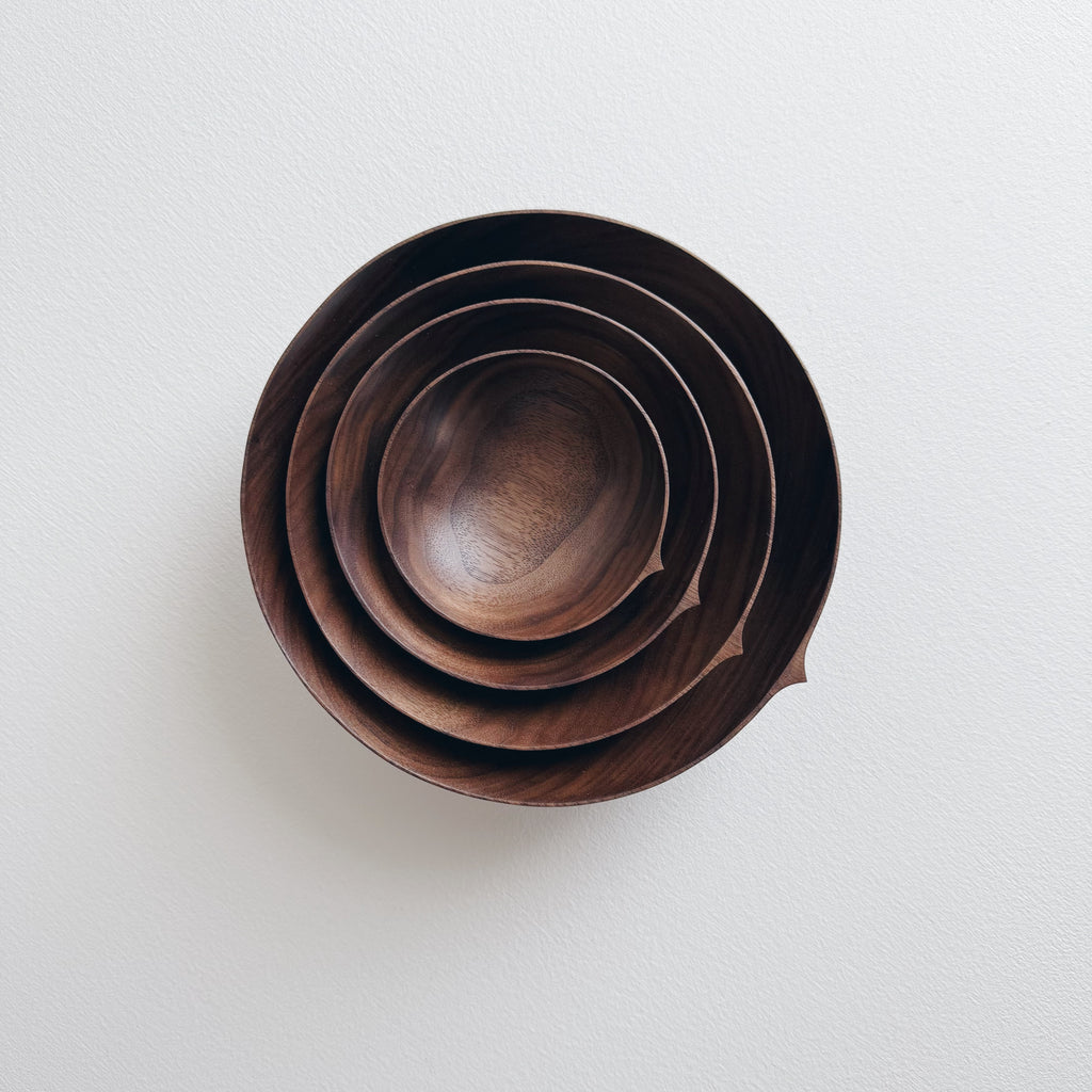 Nesting bowls in walnut