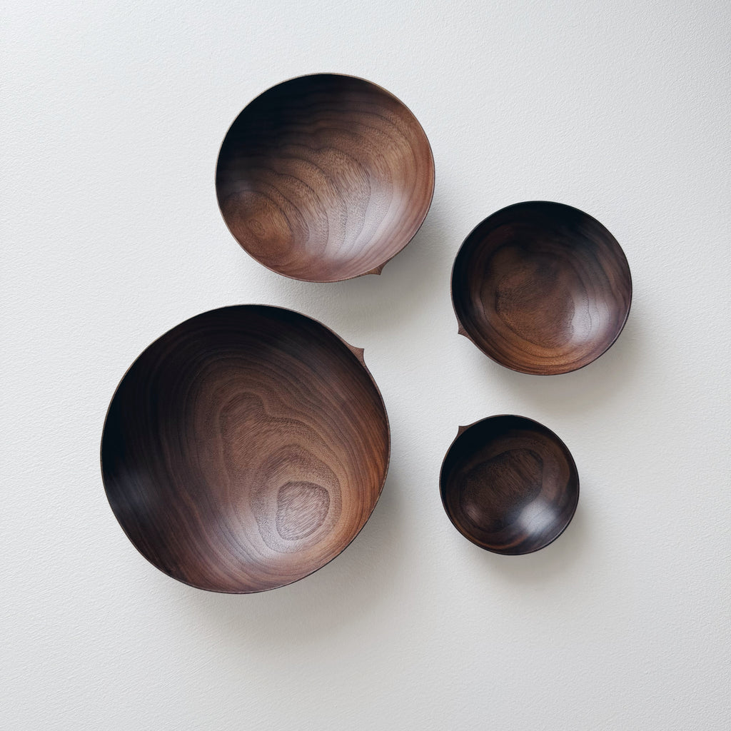 Nesting bowls in walnut