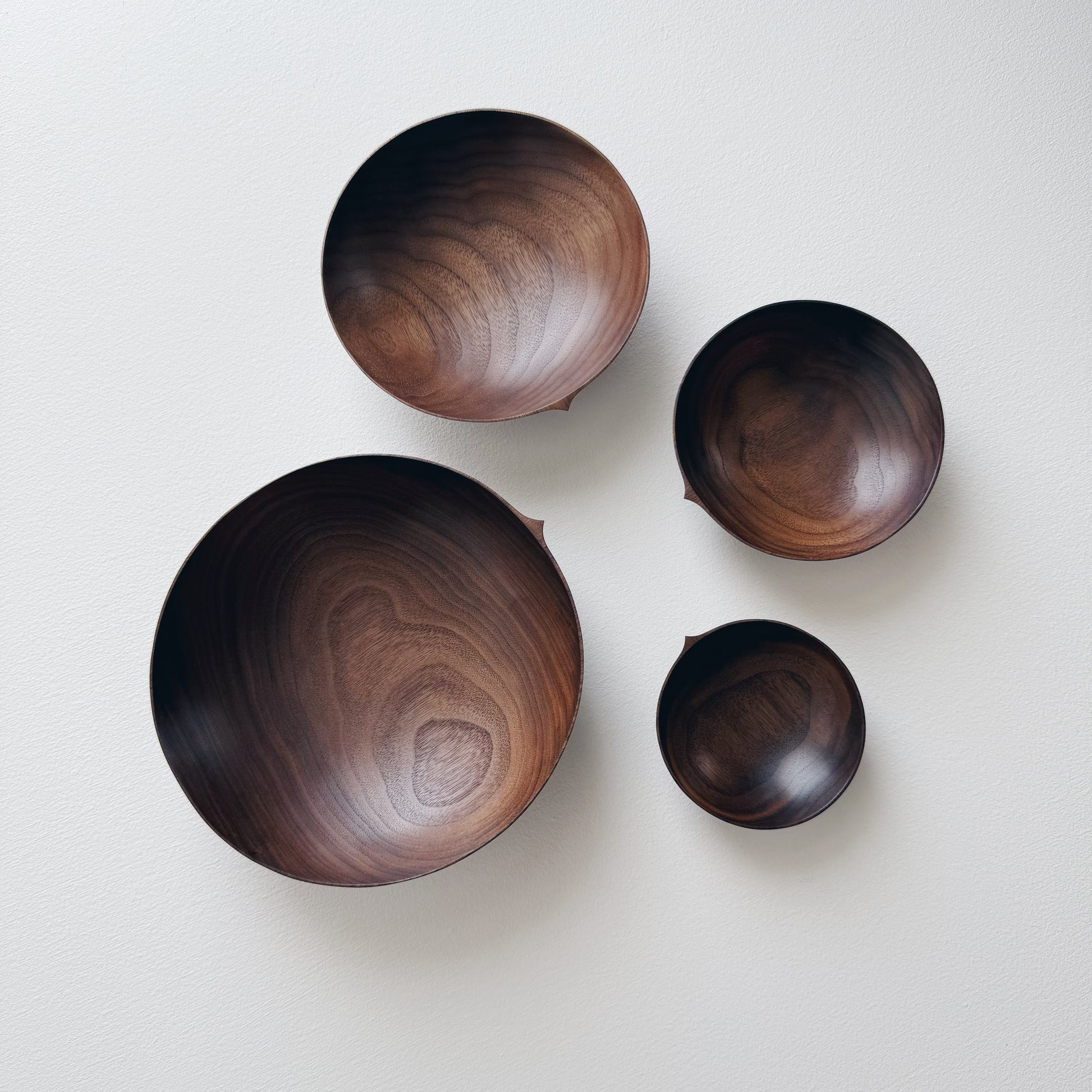 Nesting bowls in walnut