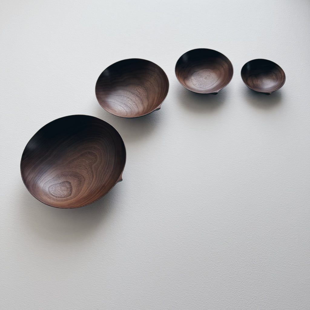 Nesting bowls in walnut