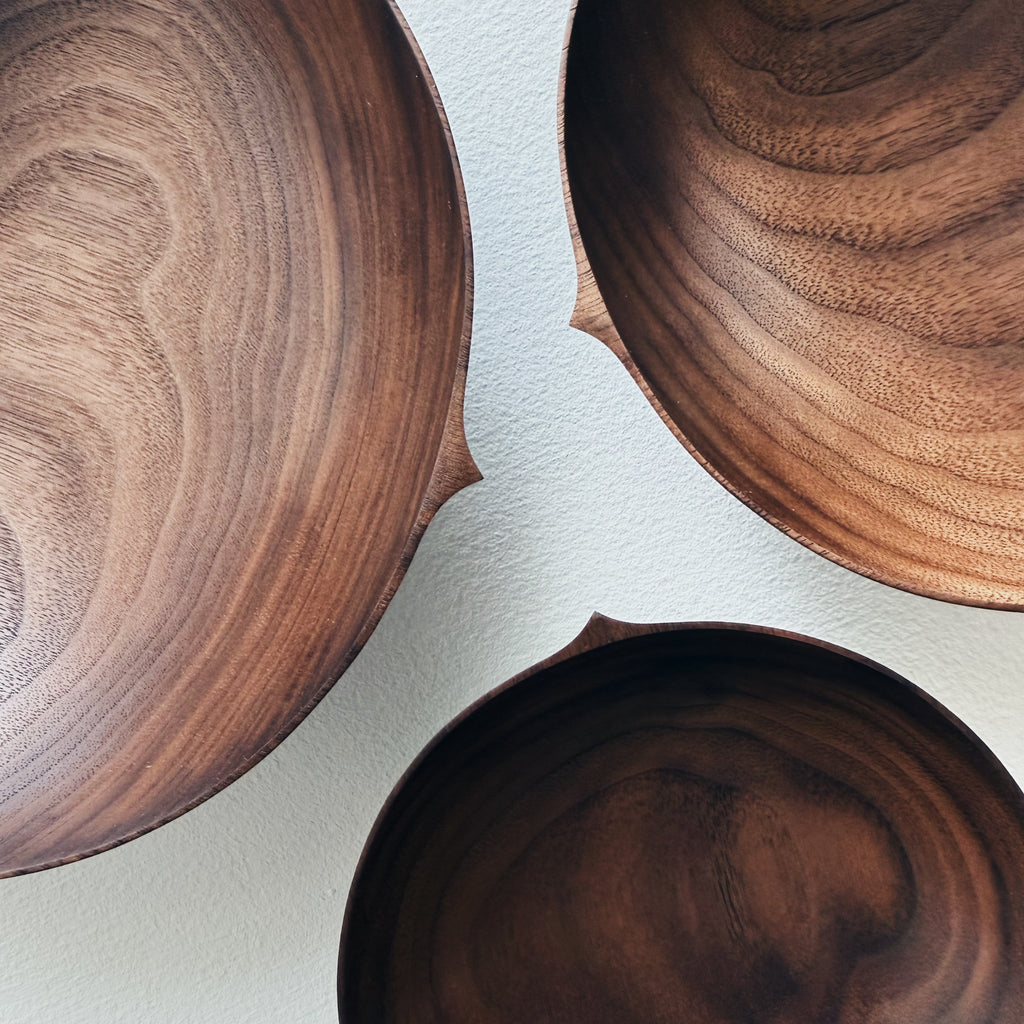 Nesting bowls in walnut