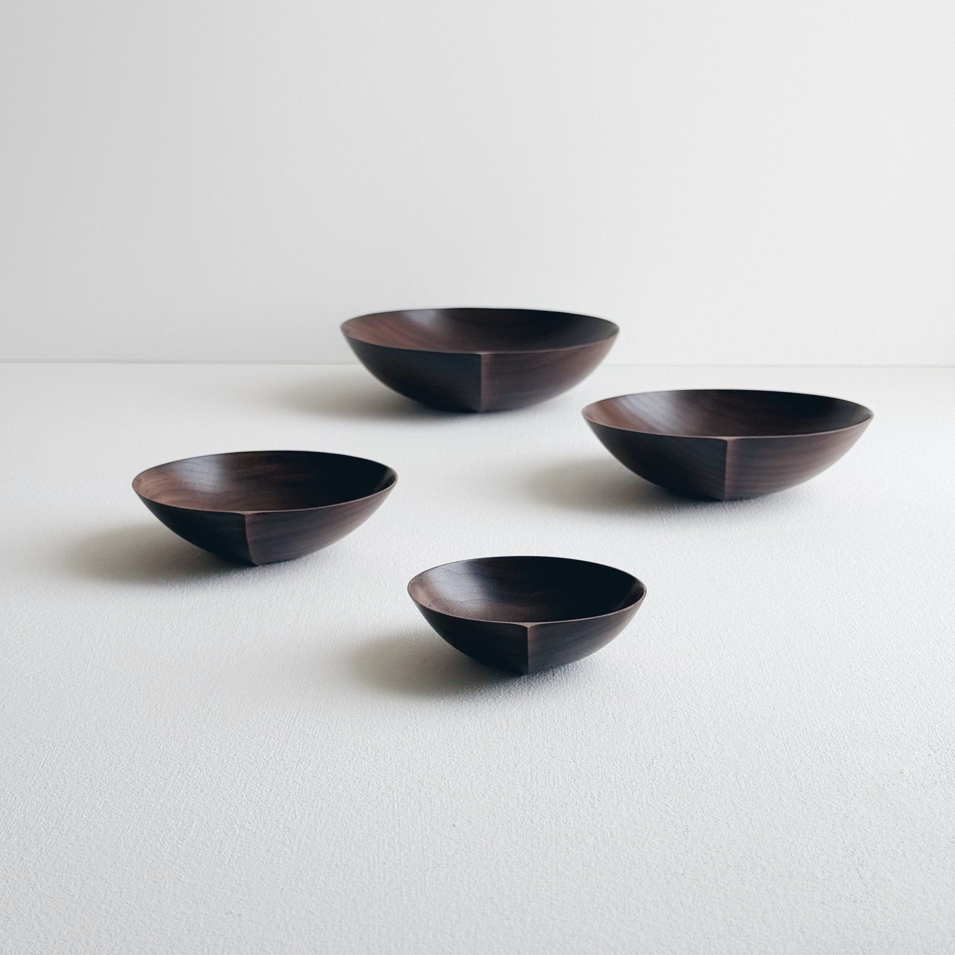 Nesting bowls in walnut