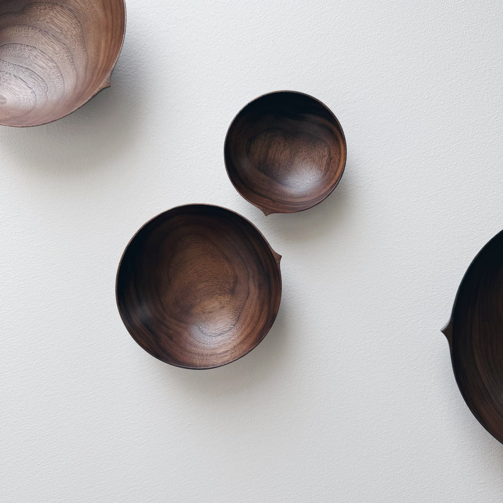 Nesting bowls in walnut