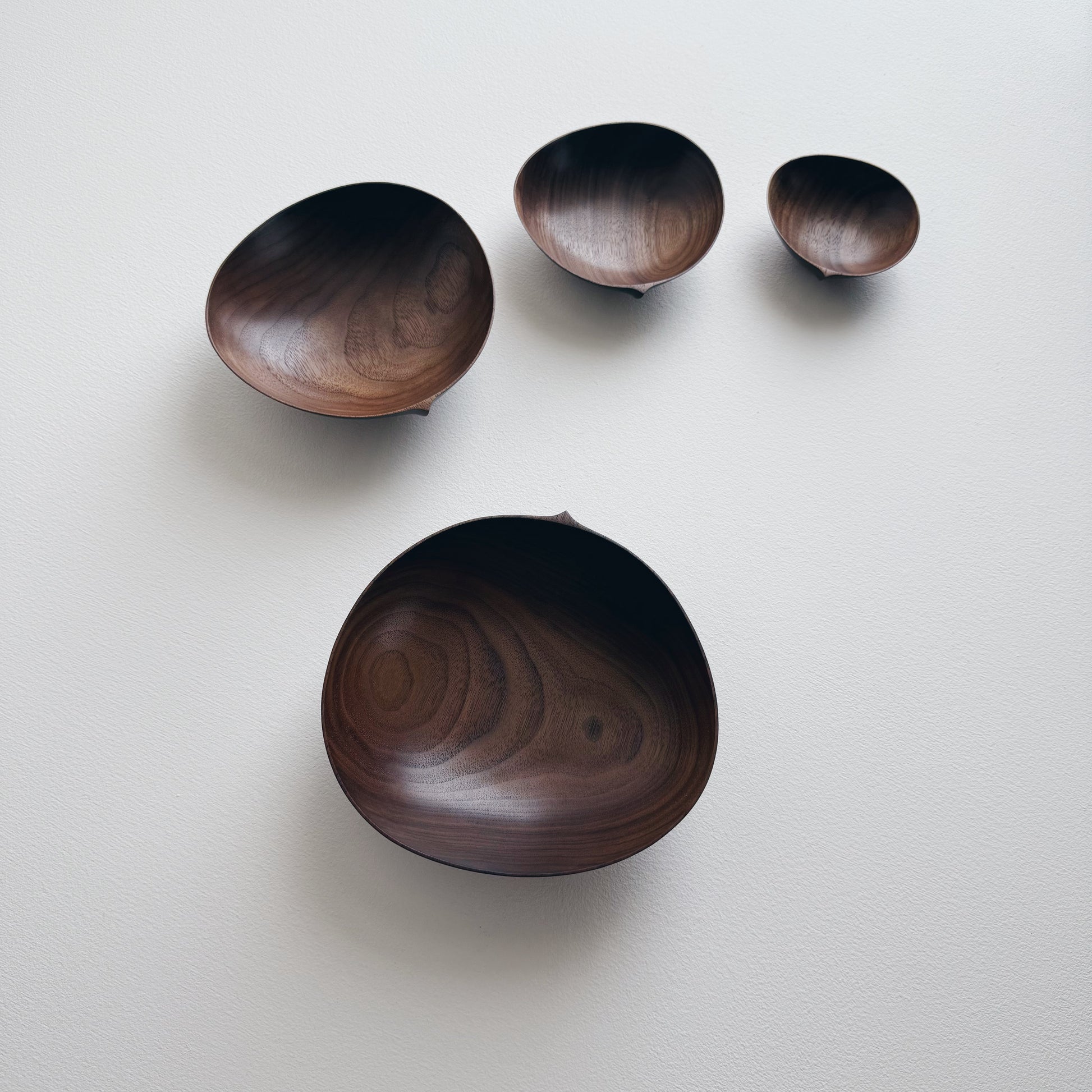 Oval nesting bowls in walnut