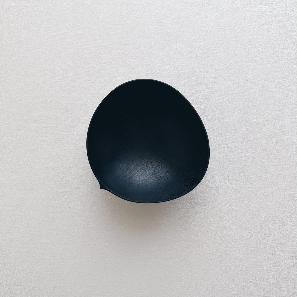 Oval bowl in ebonised walnut