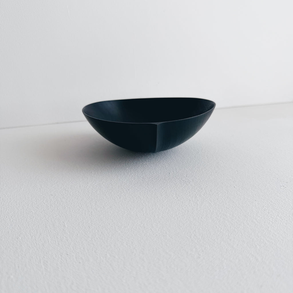 Oval bowl in ebonised walnut