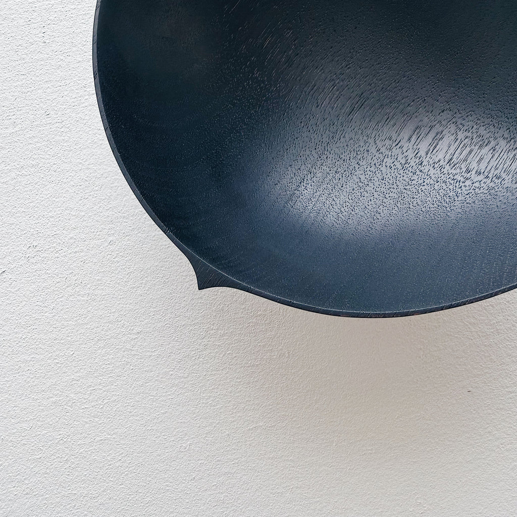 Oval bowl in ebonised walnut