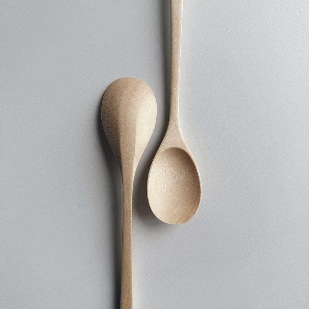 Oval eating spoon in sycamore