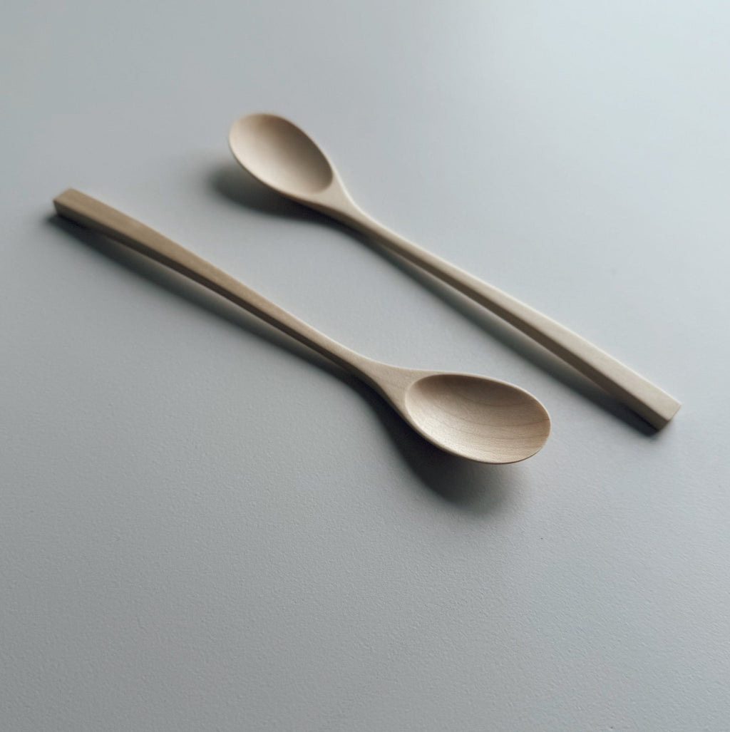 Oval eating spoon in sycamore