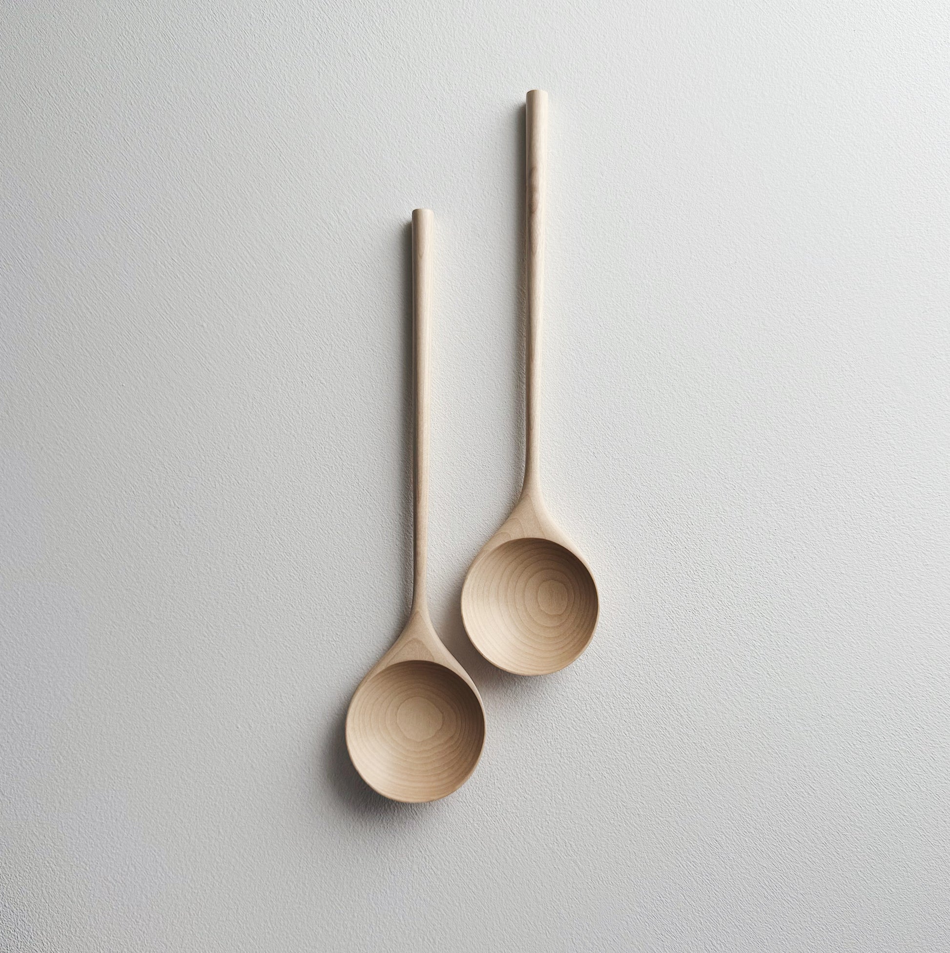 Pair of medium serving spoons in sycamore