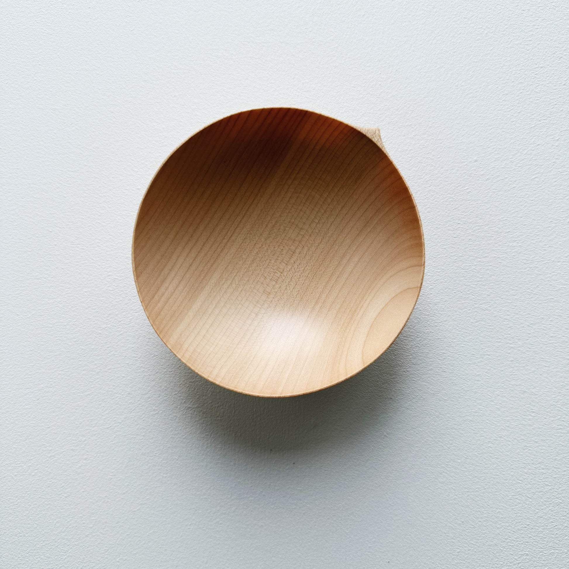 Sycamore wooden bowl on a light background
