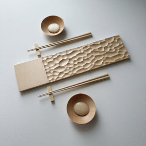 Sculpted long board eating set in sycamore