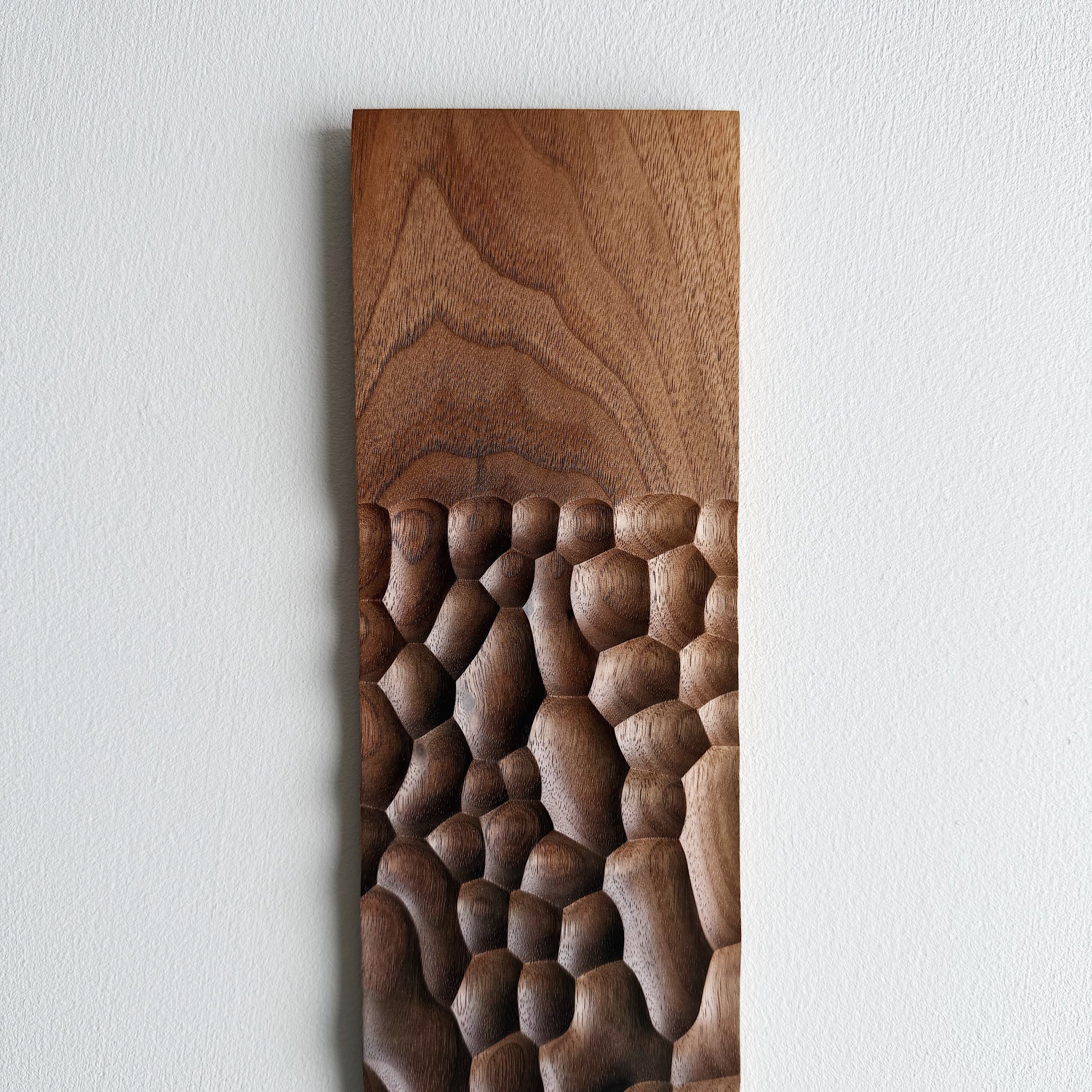 Sculpted long board & chopsticks set in two tone walnut