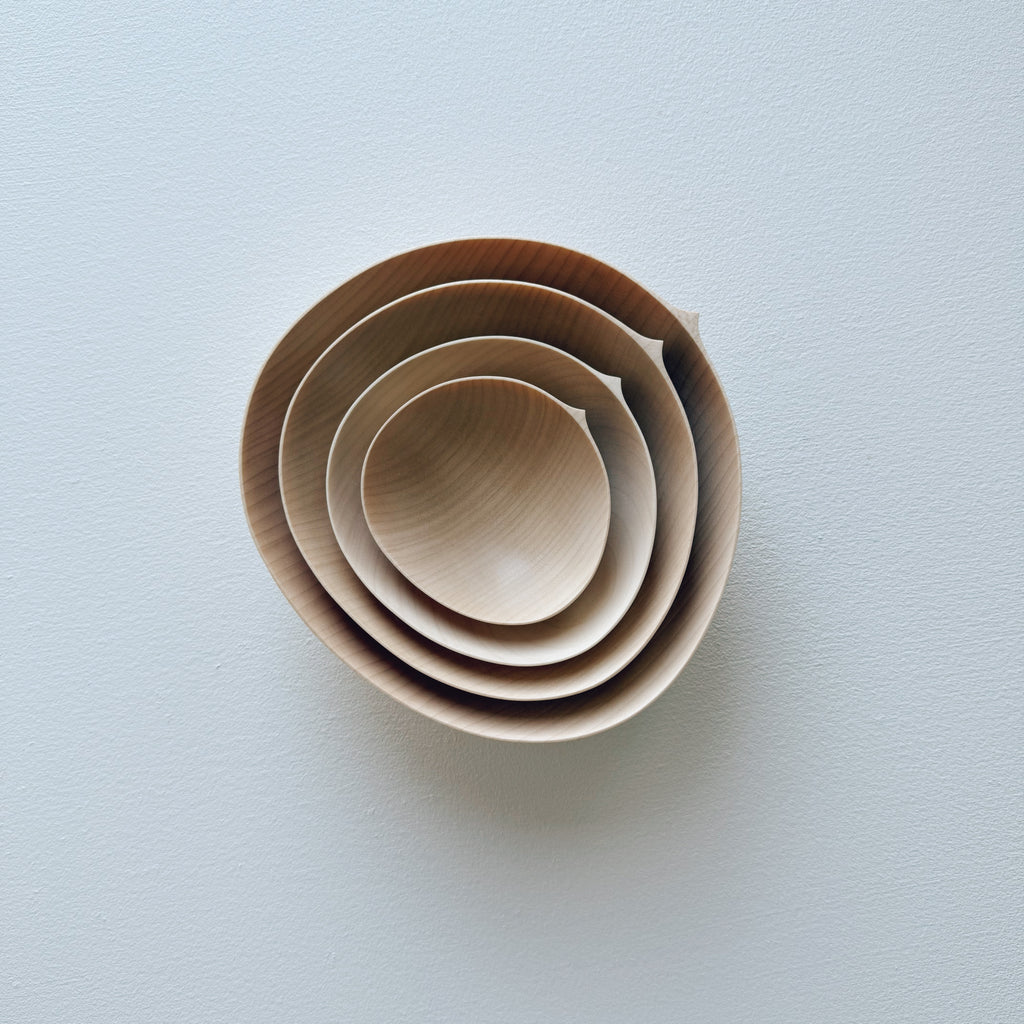 Oval nesting bowls in sycamore