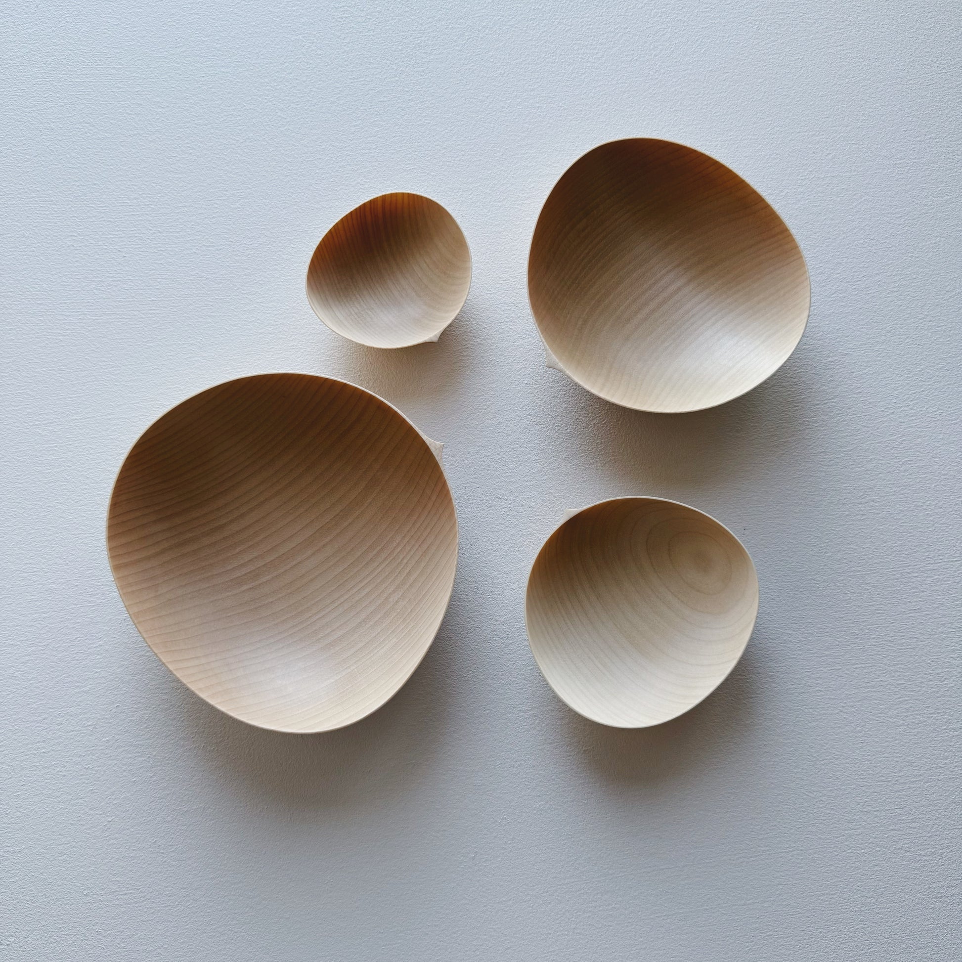 Oval nesting bowls in sycamore