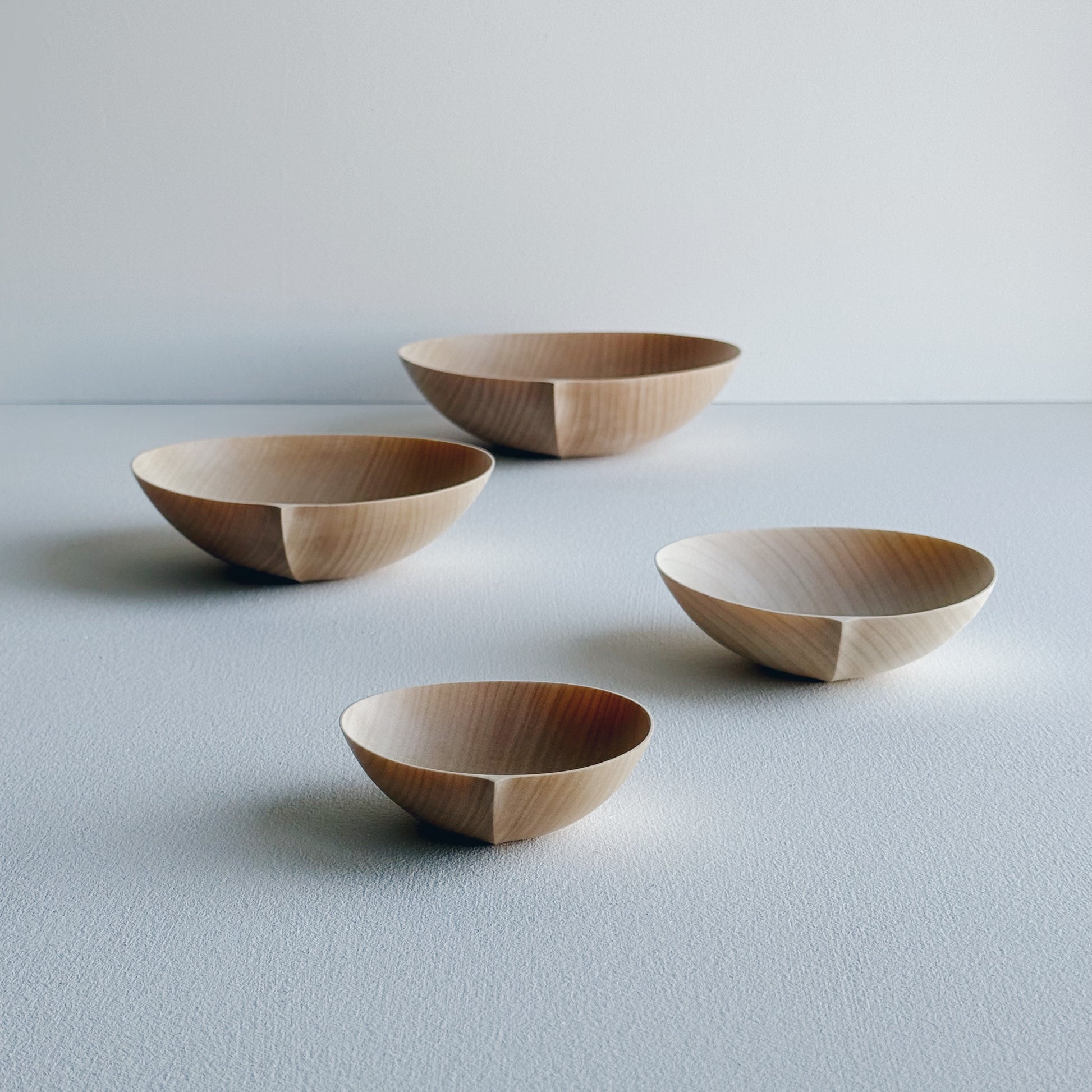 Oval nesting bowls in sycamore