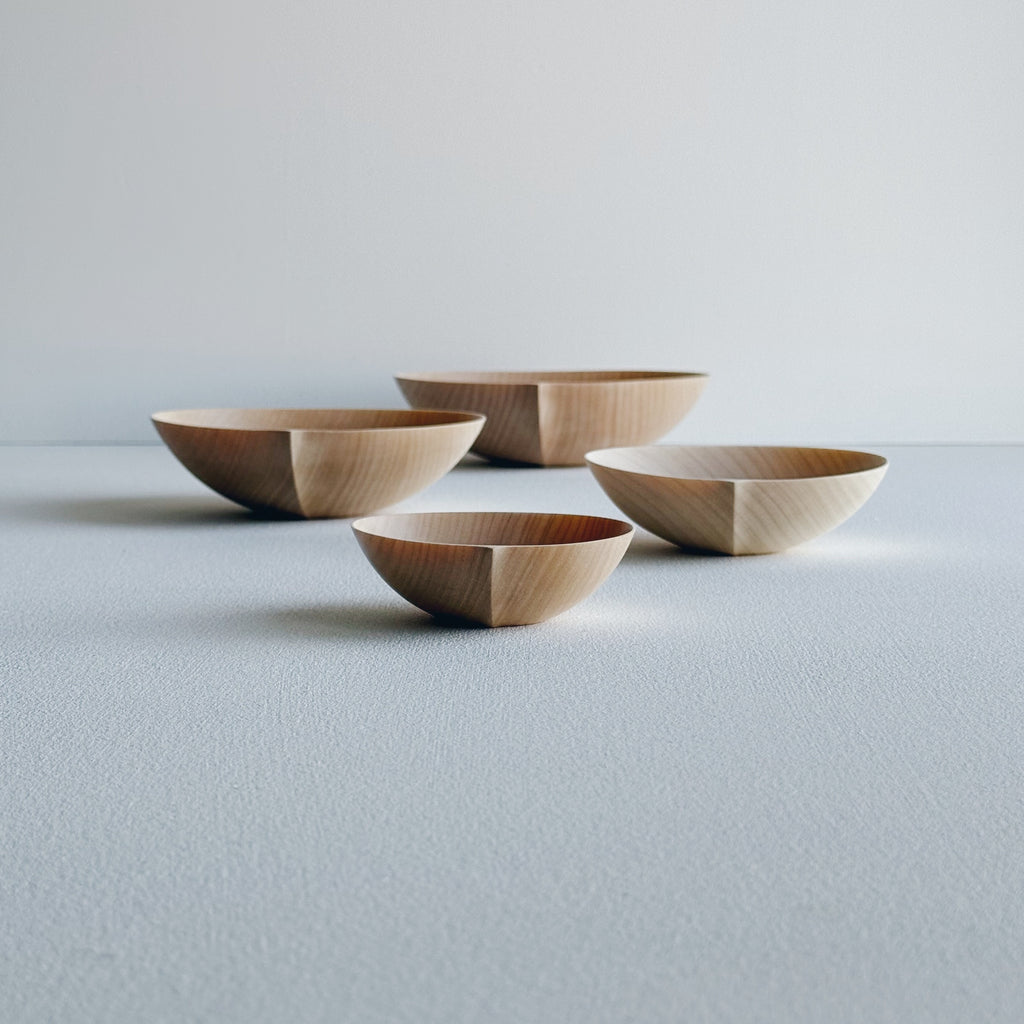 Oval nesting bowls in sycamore