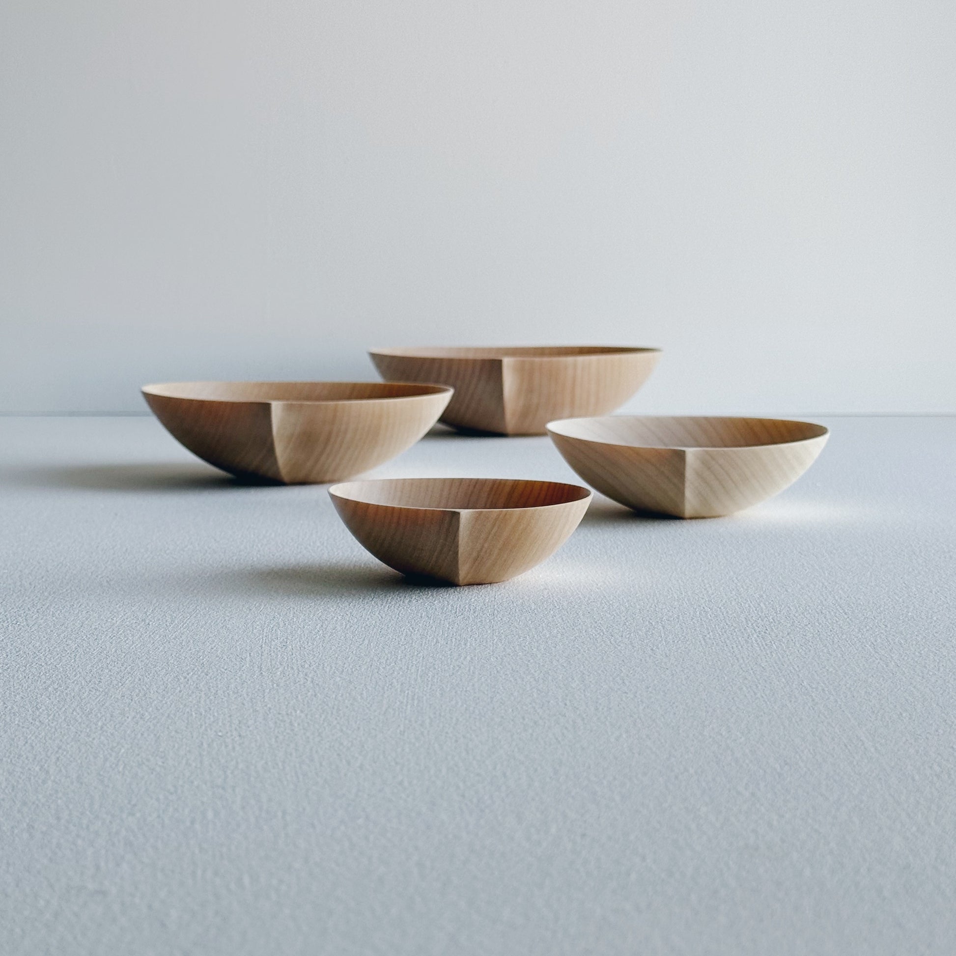 Oval nesting bowls in sycamore