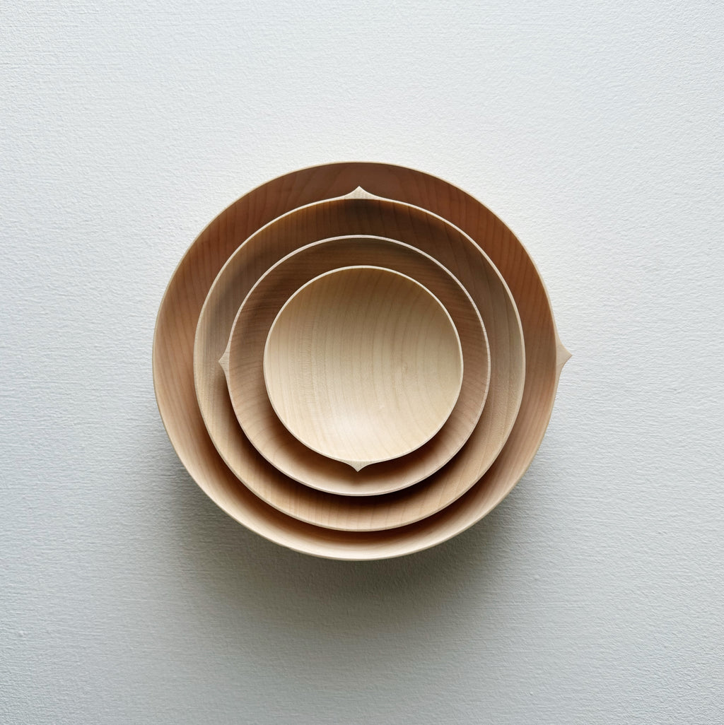 Nesting bowls in sycamore