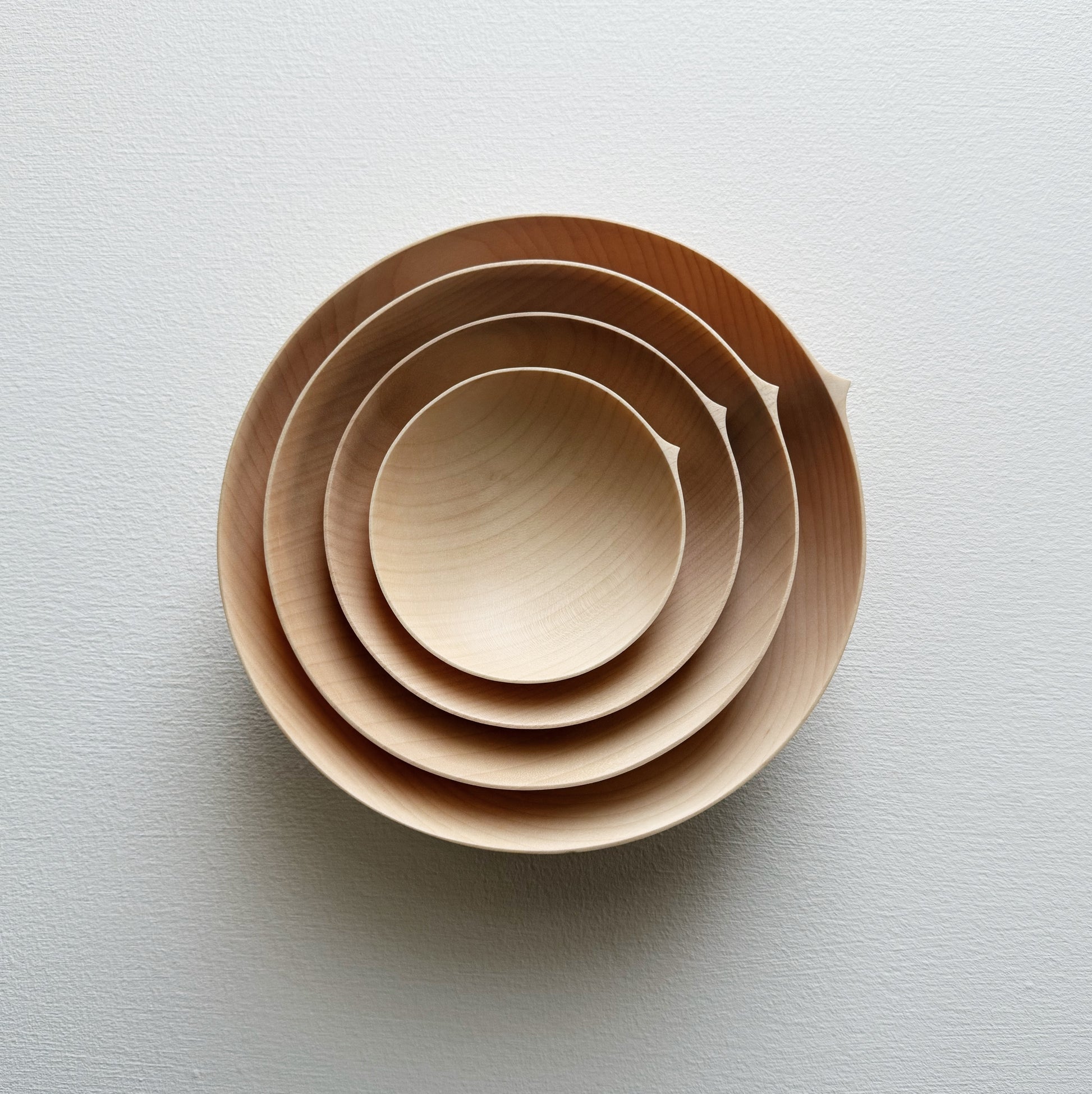 Nesting bowls in sycamore