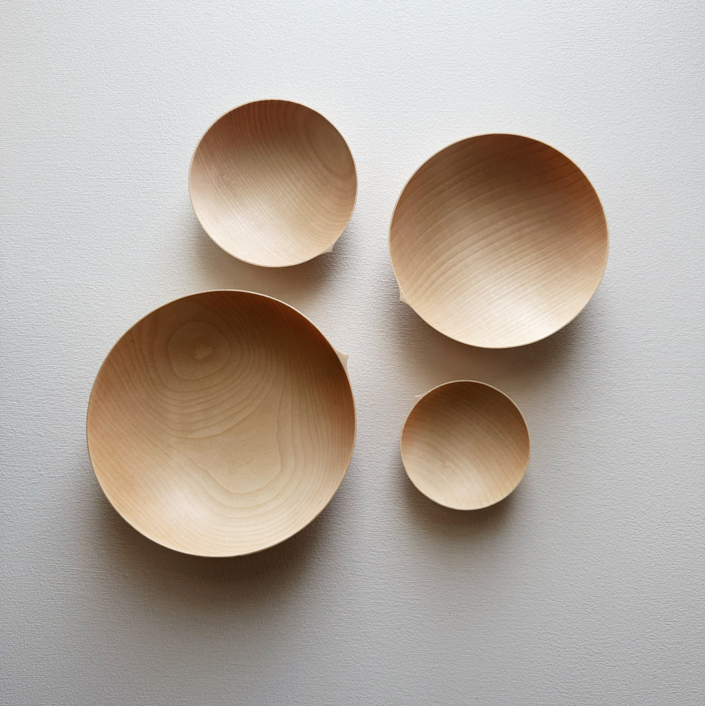 Nesting bowls in sycamore